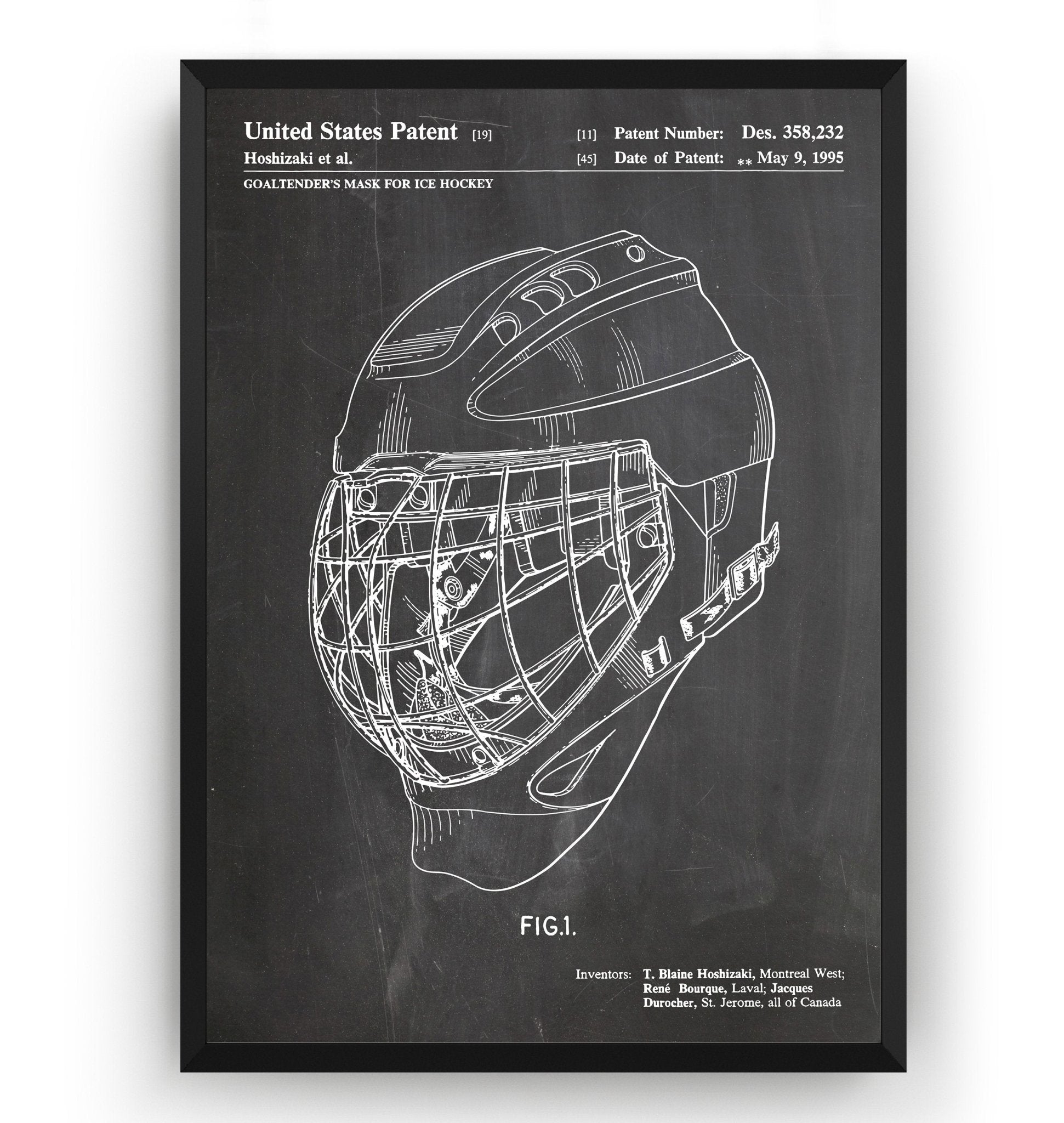 Ice Hockey Goalie Helmet 1995 Patent Print - Magic Posters