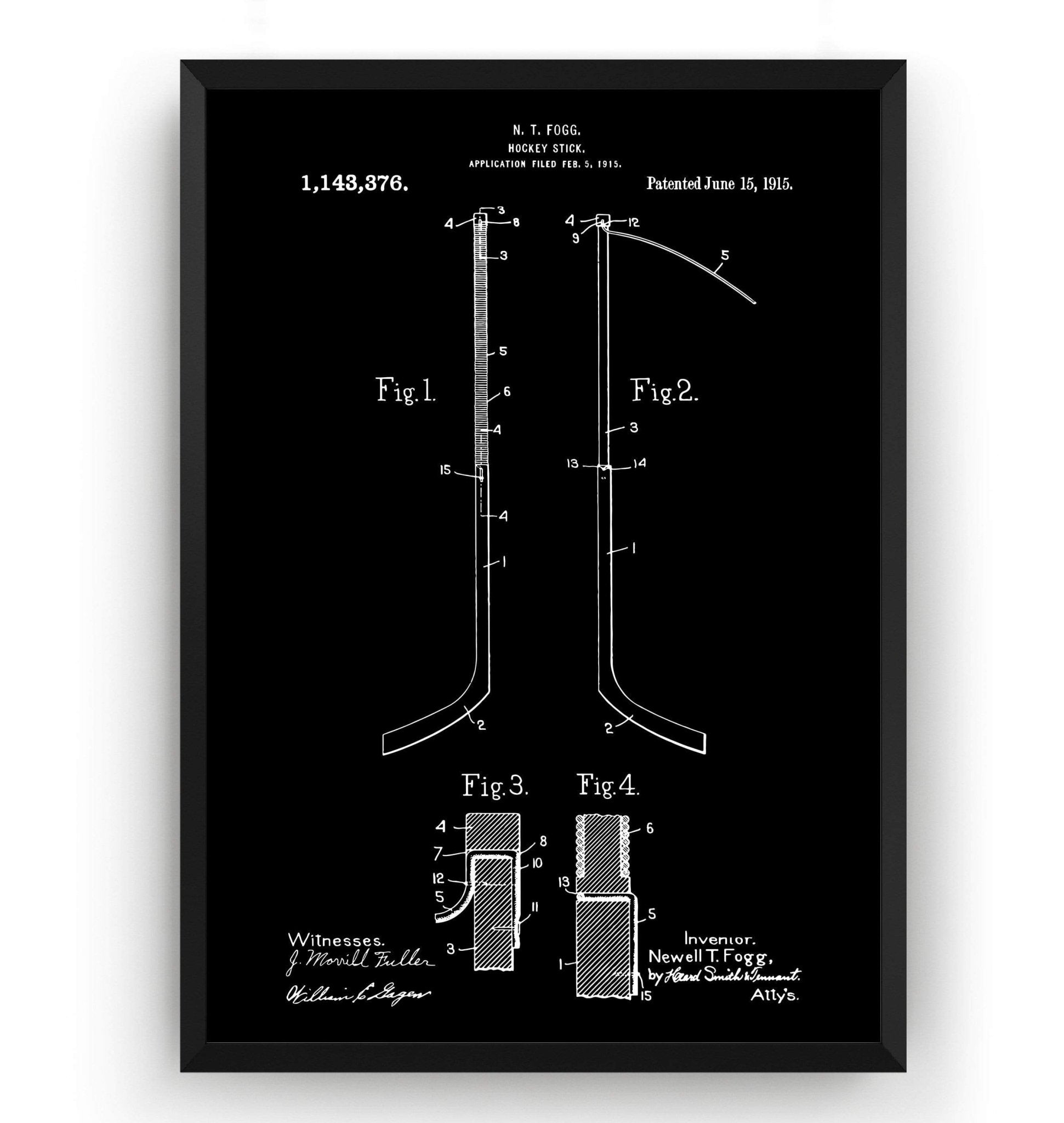 Ice Hockey Stick Patent Print - Magic Posters