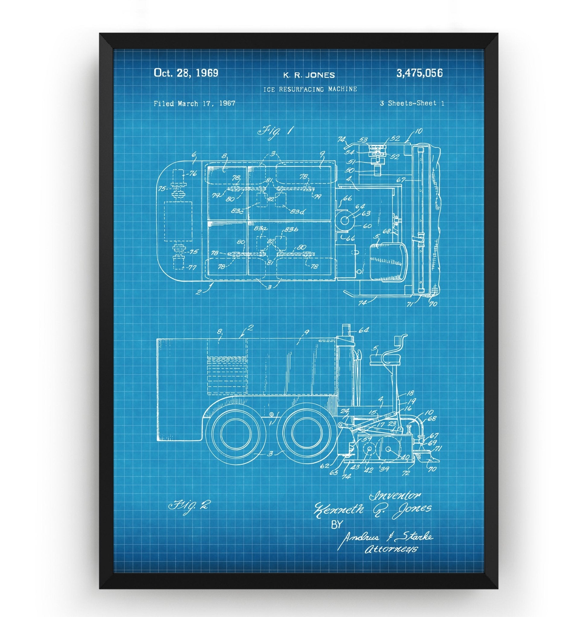 Ice Resurfacer 1969 Patent Print - Magic Posters