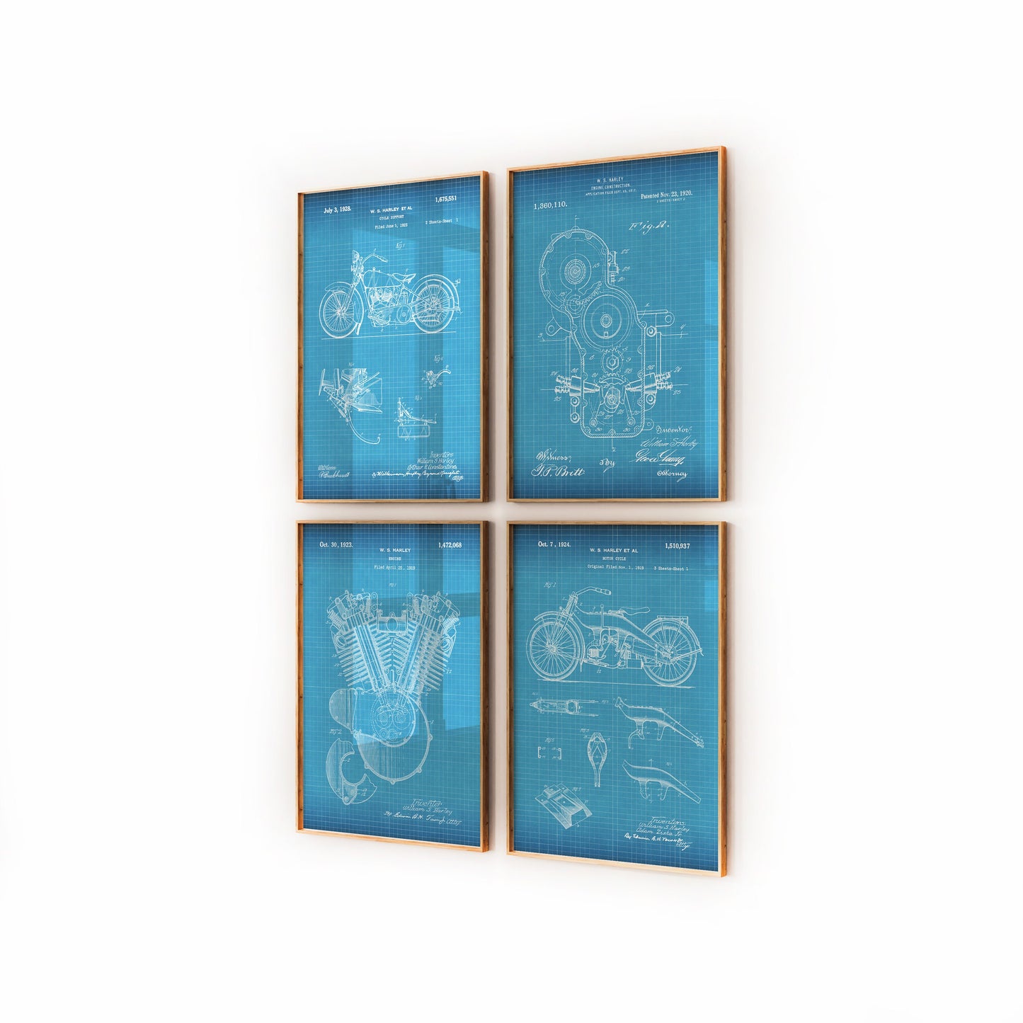 Harley Davidson Set Of 4 Patent Prints - Magic Posters