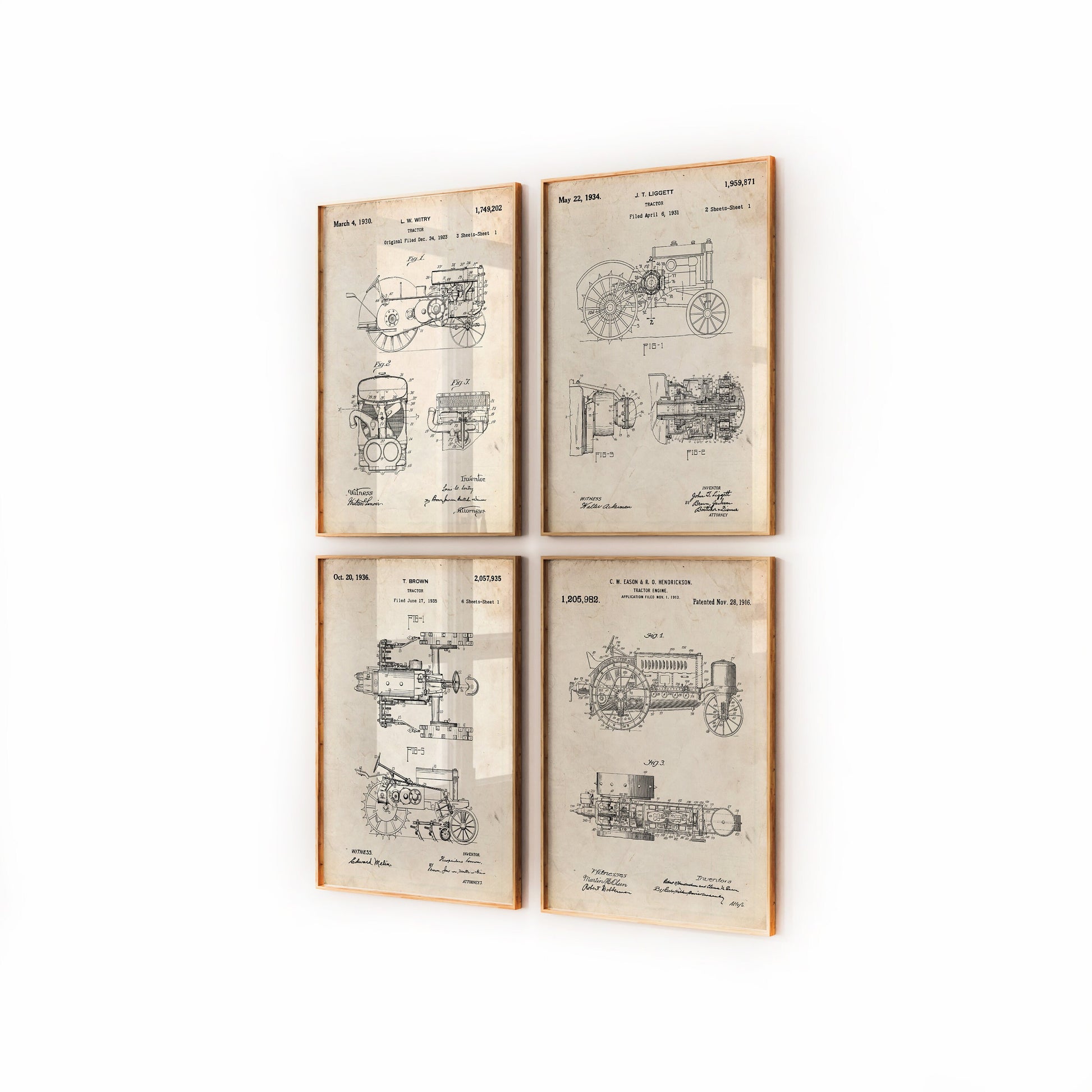 John Deere Tractor Set Of 4 Patent Prints - Magic Posters