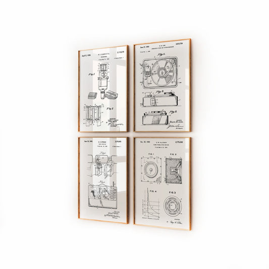 Audio Set Of 4 Patent Prints - Magic Posters