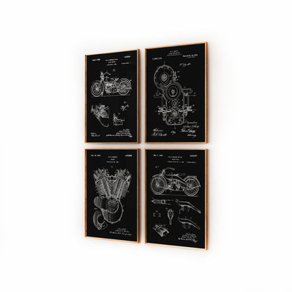 Harley Davidson Set Of 4 Patent Prints - Magic Posters