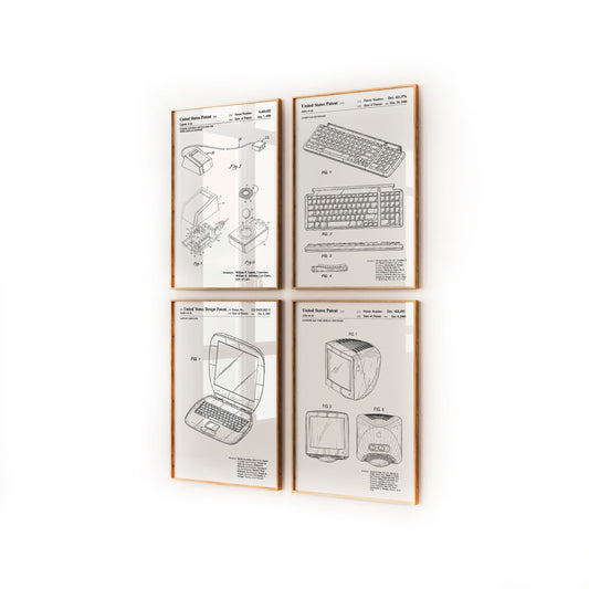 Apple Computer Set Of 4 Patent Prints - Magic Posters