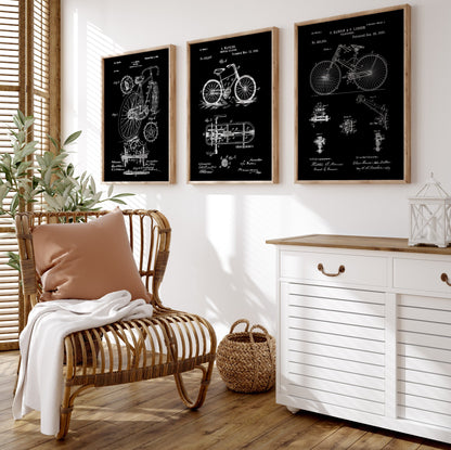 Bicycle Set Of 3 Patent Prints - Magic Posters