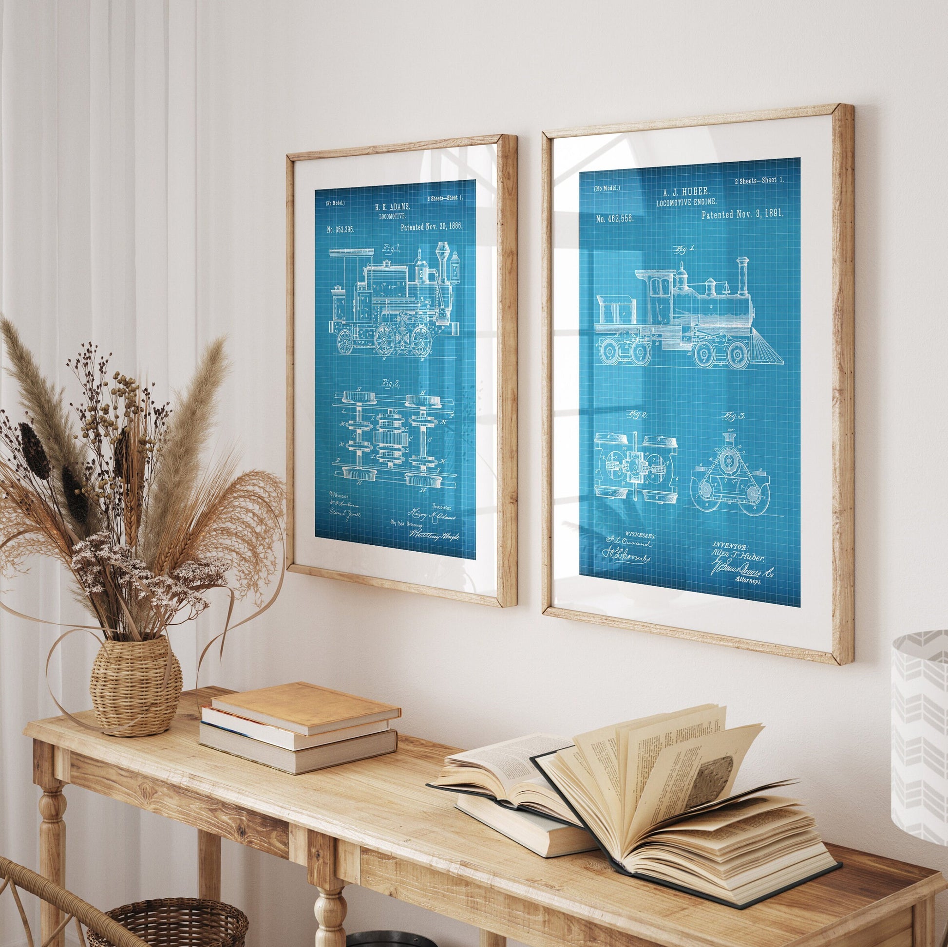 Train Set Of 2 Patent Prints - Magic Posters