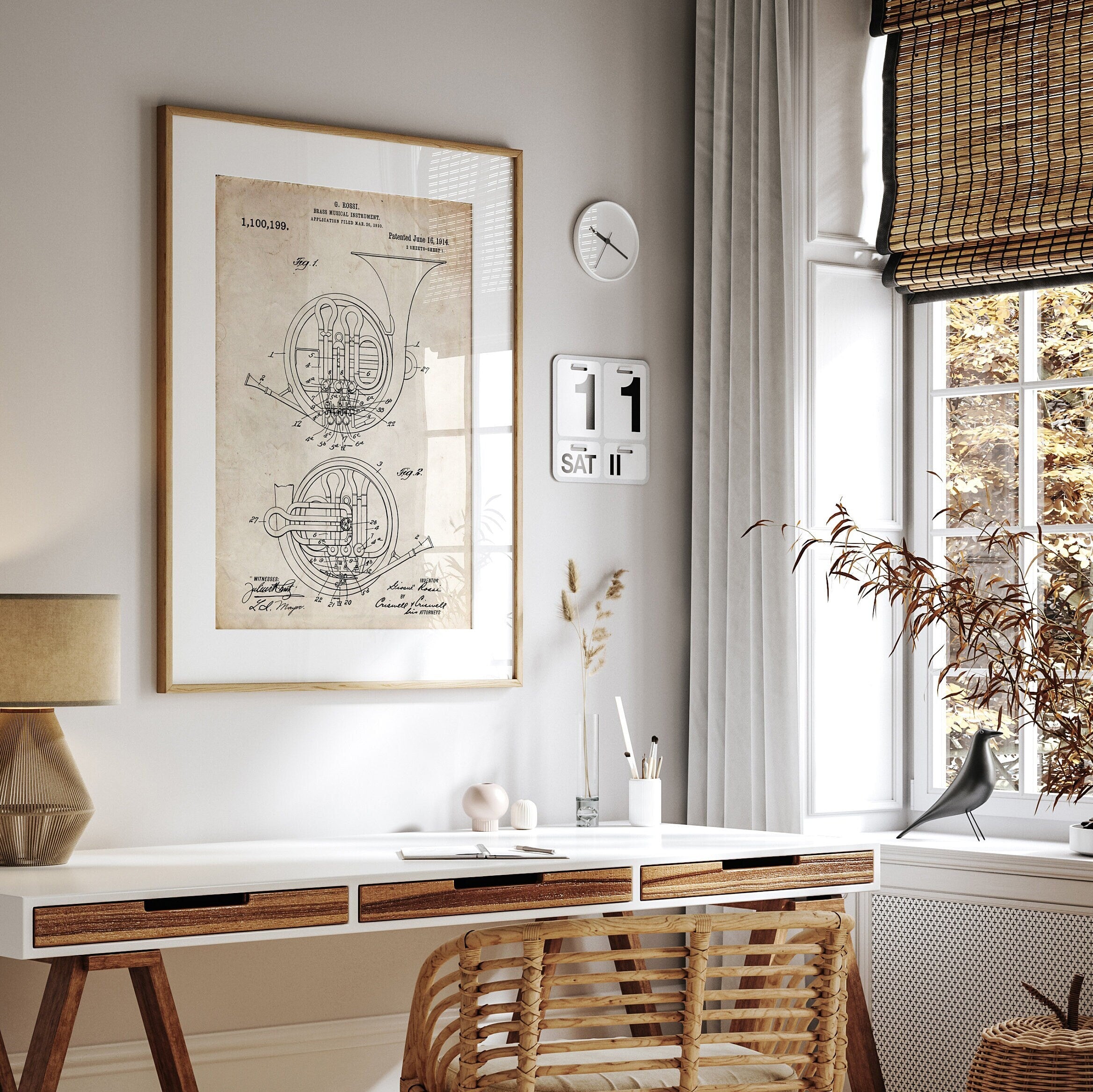 French Horn 1914 Patent Print - Magic Posters