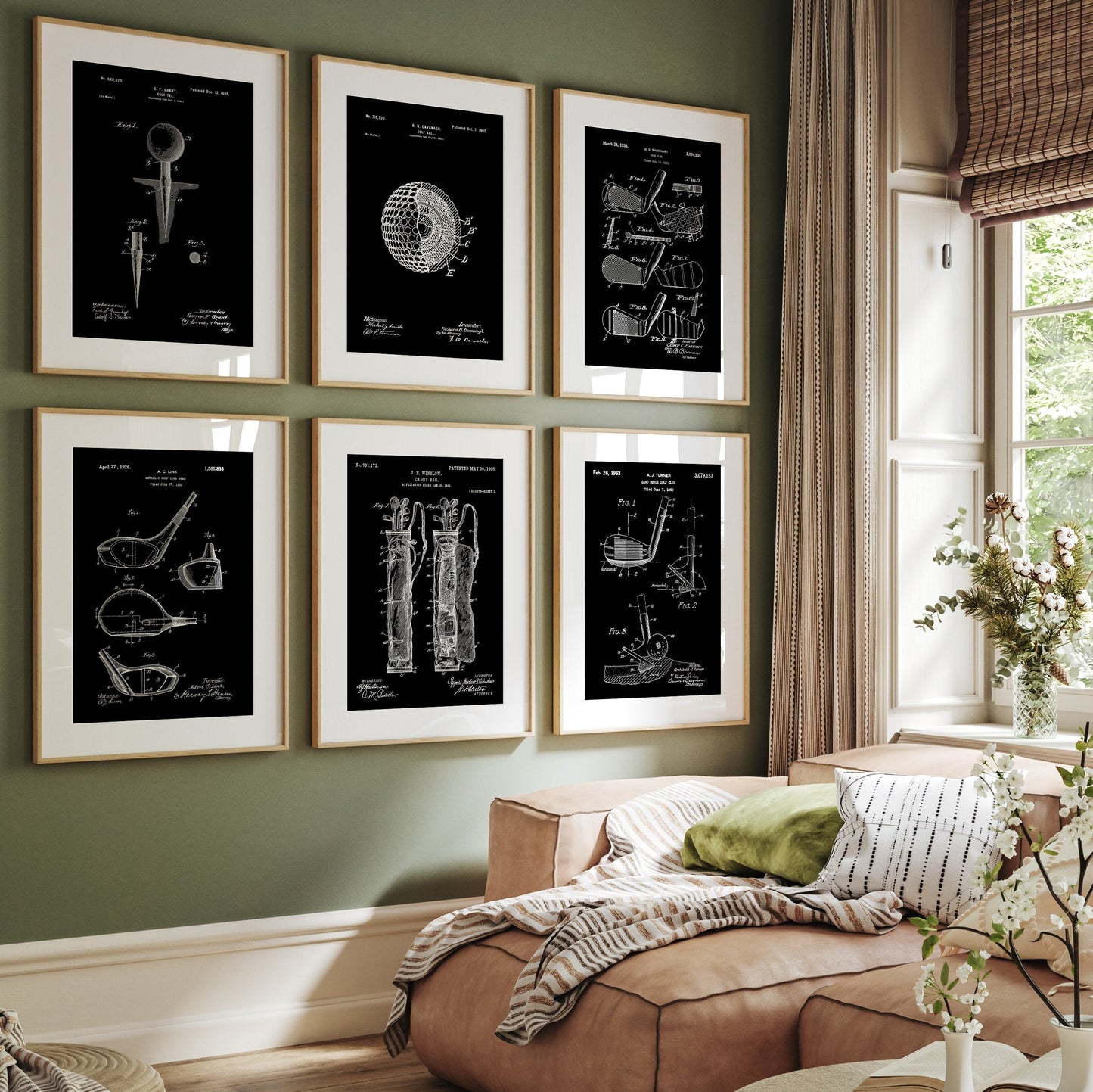 Golf Set Of 6 Patent Prints - Magic Posters