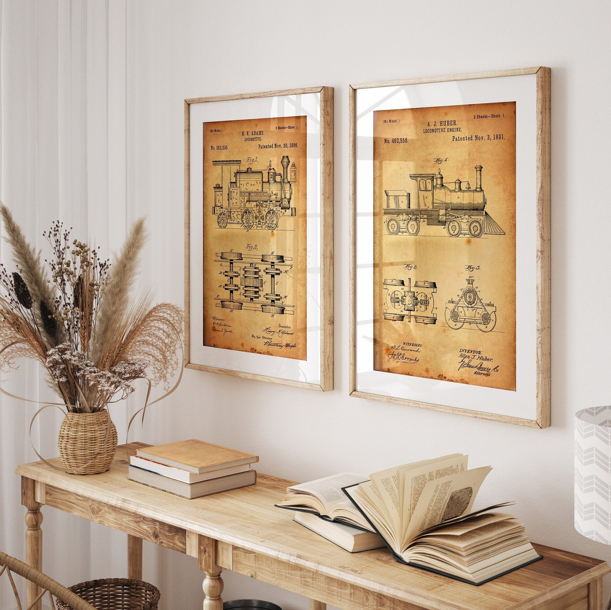 Train Set Of 2 Patent Prints - Magic Posters
