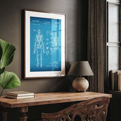 Anatomical Skeleton 1961 Patent Print - Magic Posters