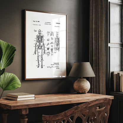 Anatomical Skeleton 1961 Patent Print - Magic Posters