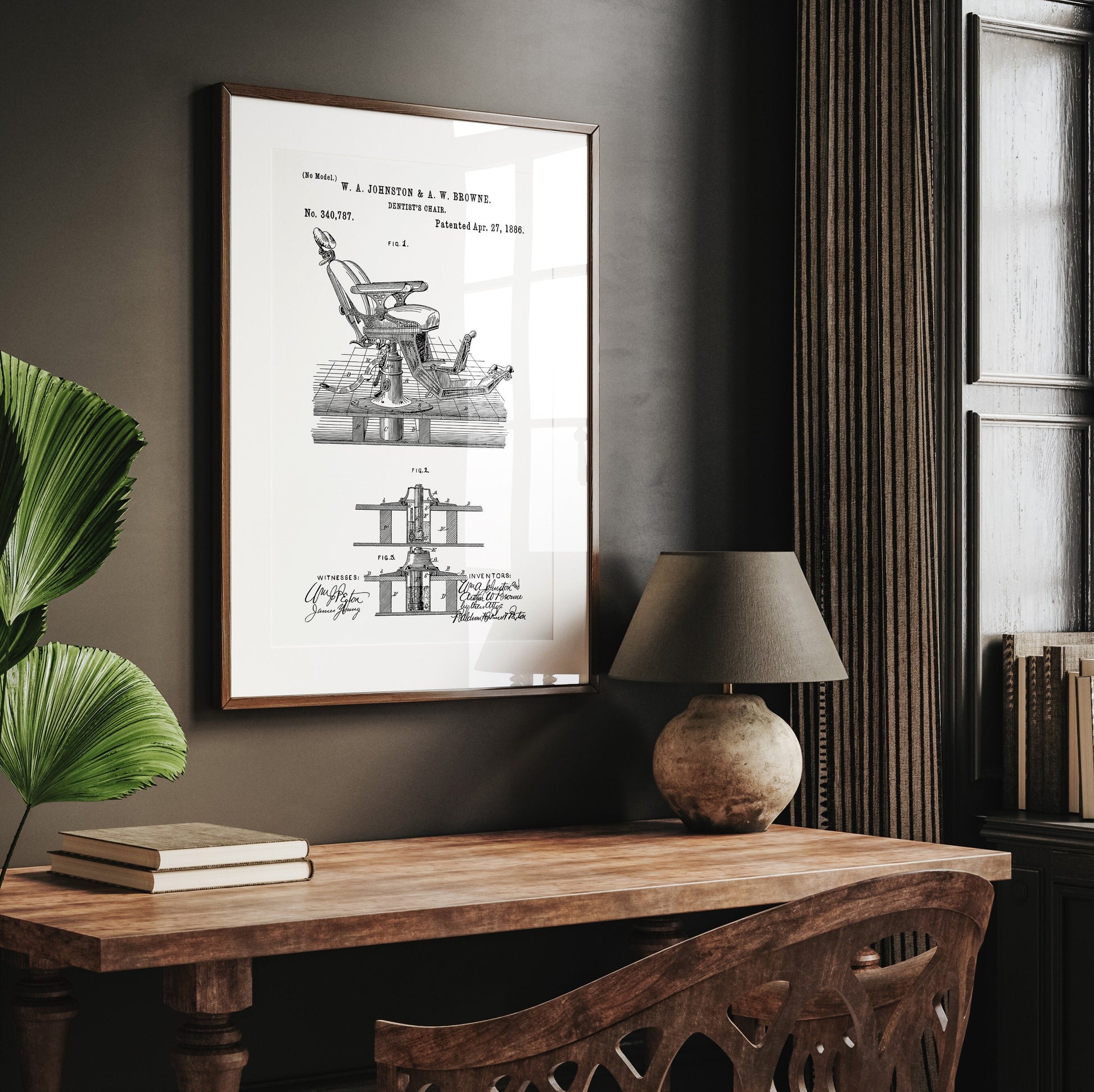 Dentist Chair 1886 Patent Print - Magic Posters