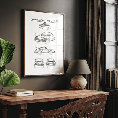 Porsche 911 Carrera 1964 Patent Print - Magic Posters
