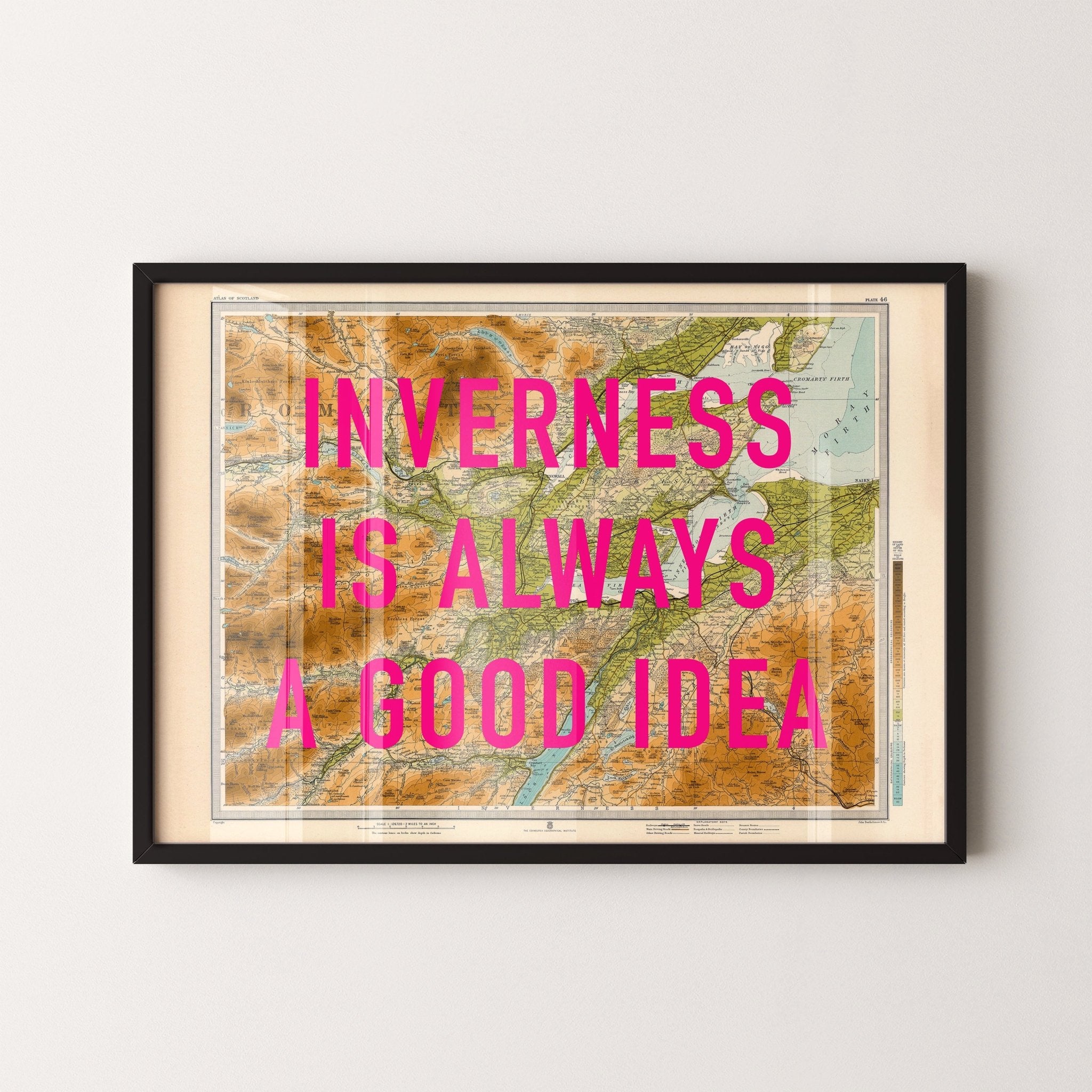 Inverness Retro Pop Art Map Print (Scotland) - Magic Posters