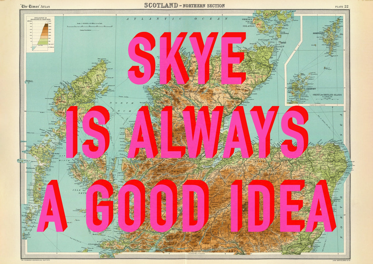 Isle Of Skye Retro Pop Art Map Print