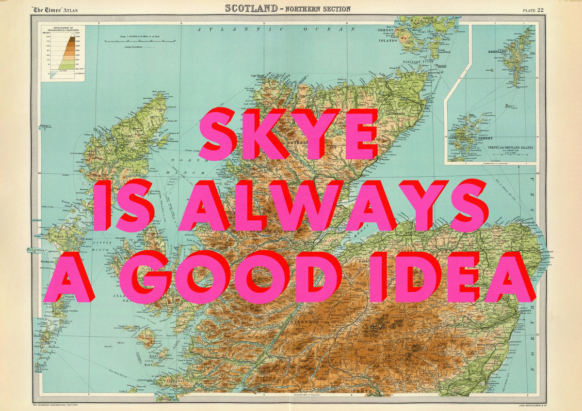 Isle Of Skye Retro Pop Art Map Print