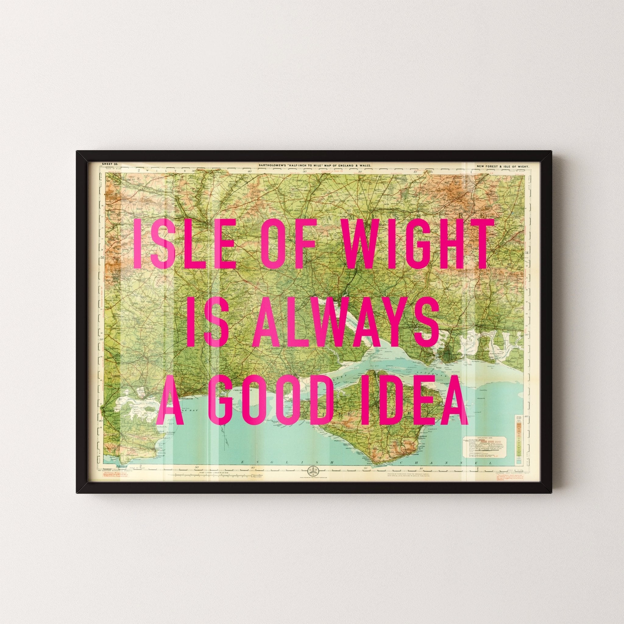 Isle Of Wight Retro Pop Art Map Print - Magic Posters