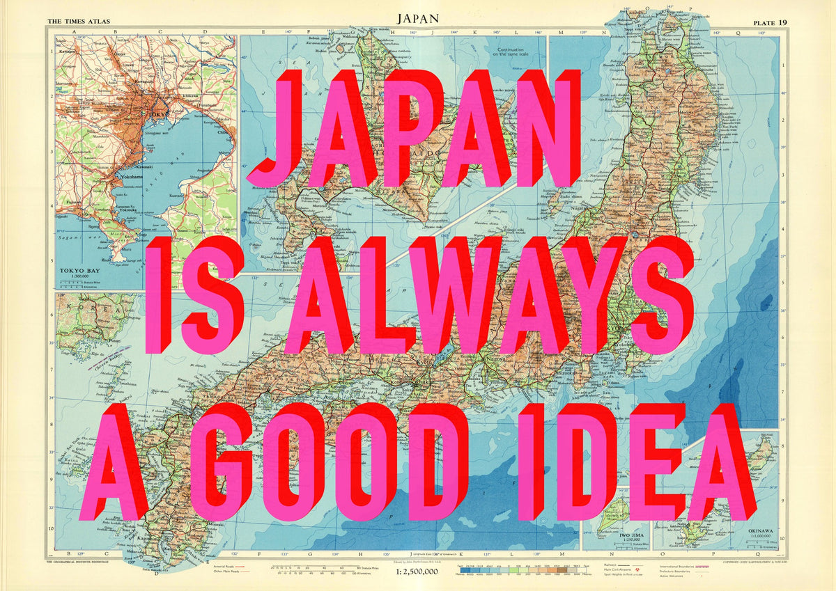 Japan Retro Pop Art Map Print