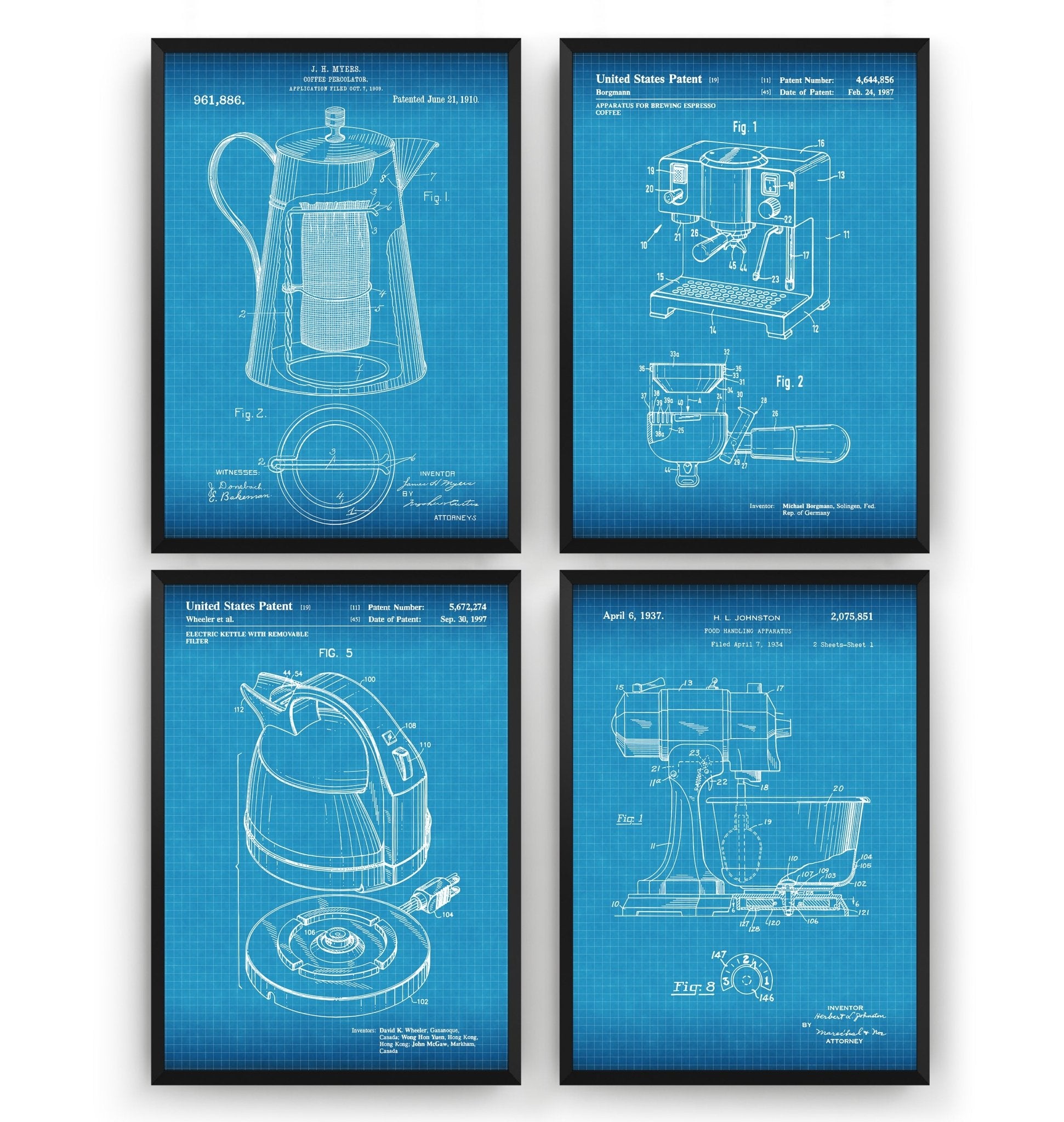 Kitchen Appliance Set Of 4 Patent Prints - Magic Posters