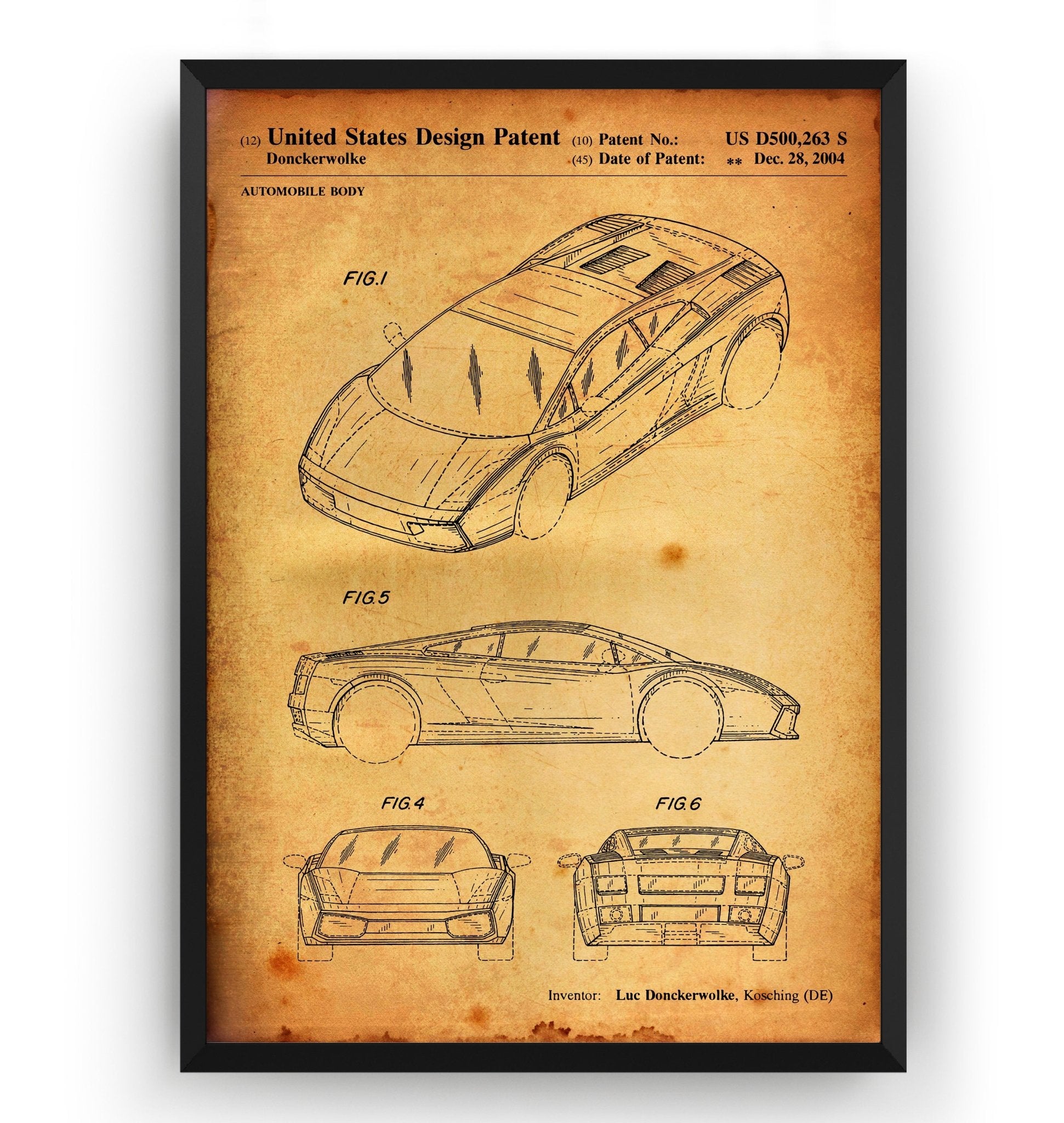 Lamborghini Gallardo 2004 Patent Print - Magic Posters