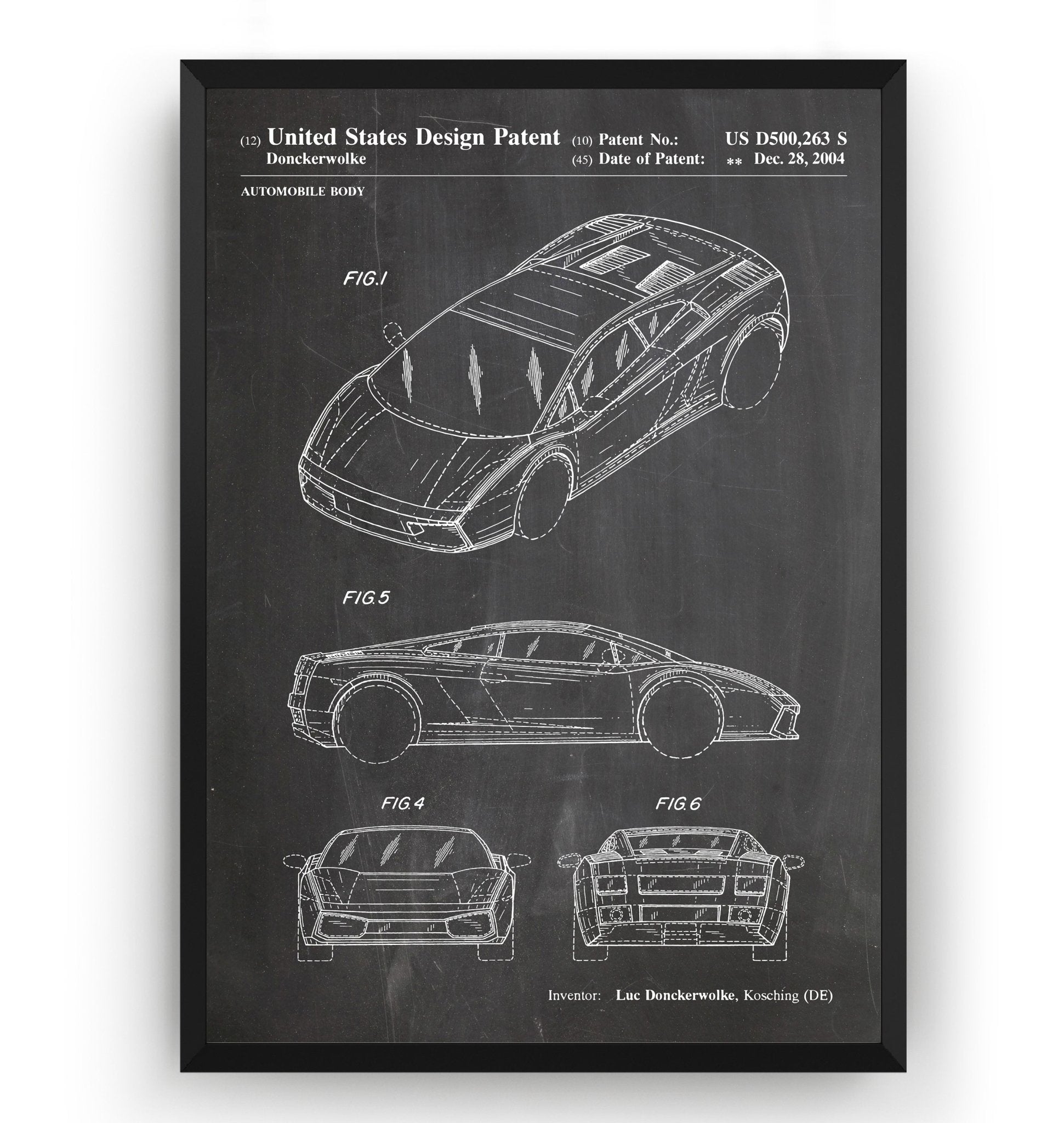 Lamborghini Gallardo 2004 Patent Print - Magic Posters
