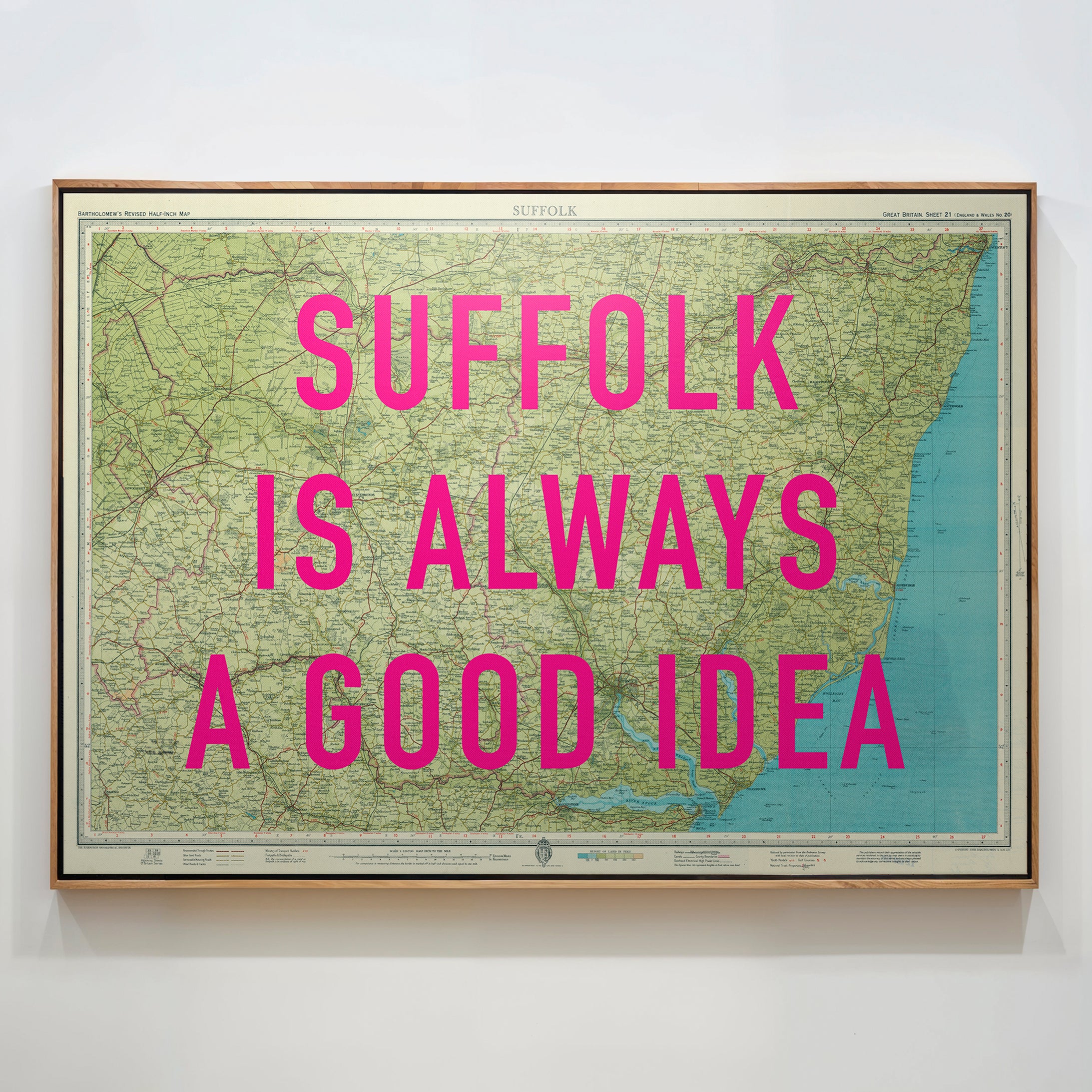 Suffolk Retro Pop Art Map Print