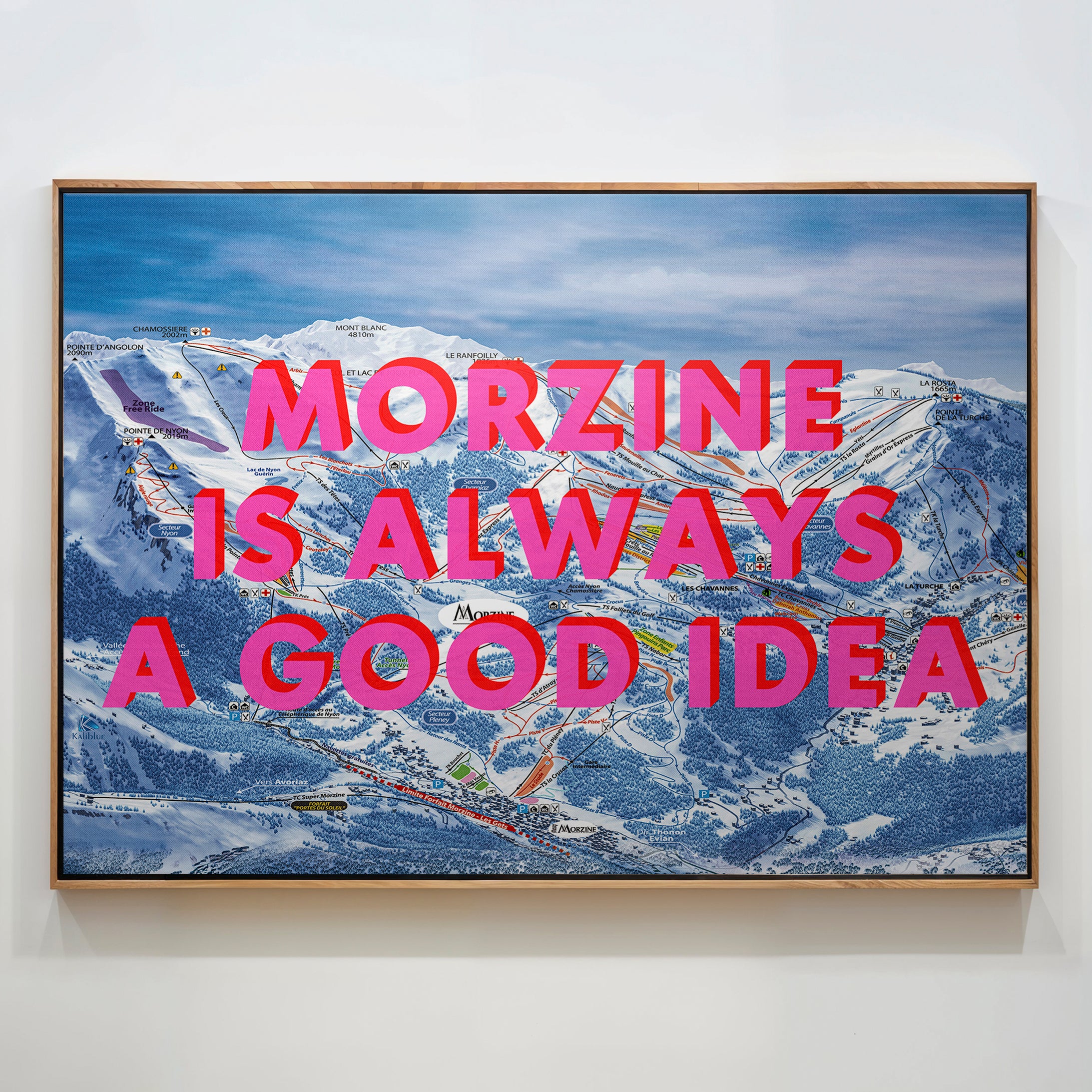 Morzine Retro Pop Art Map Print (Landscape)