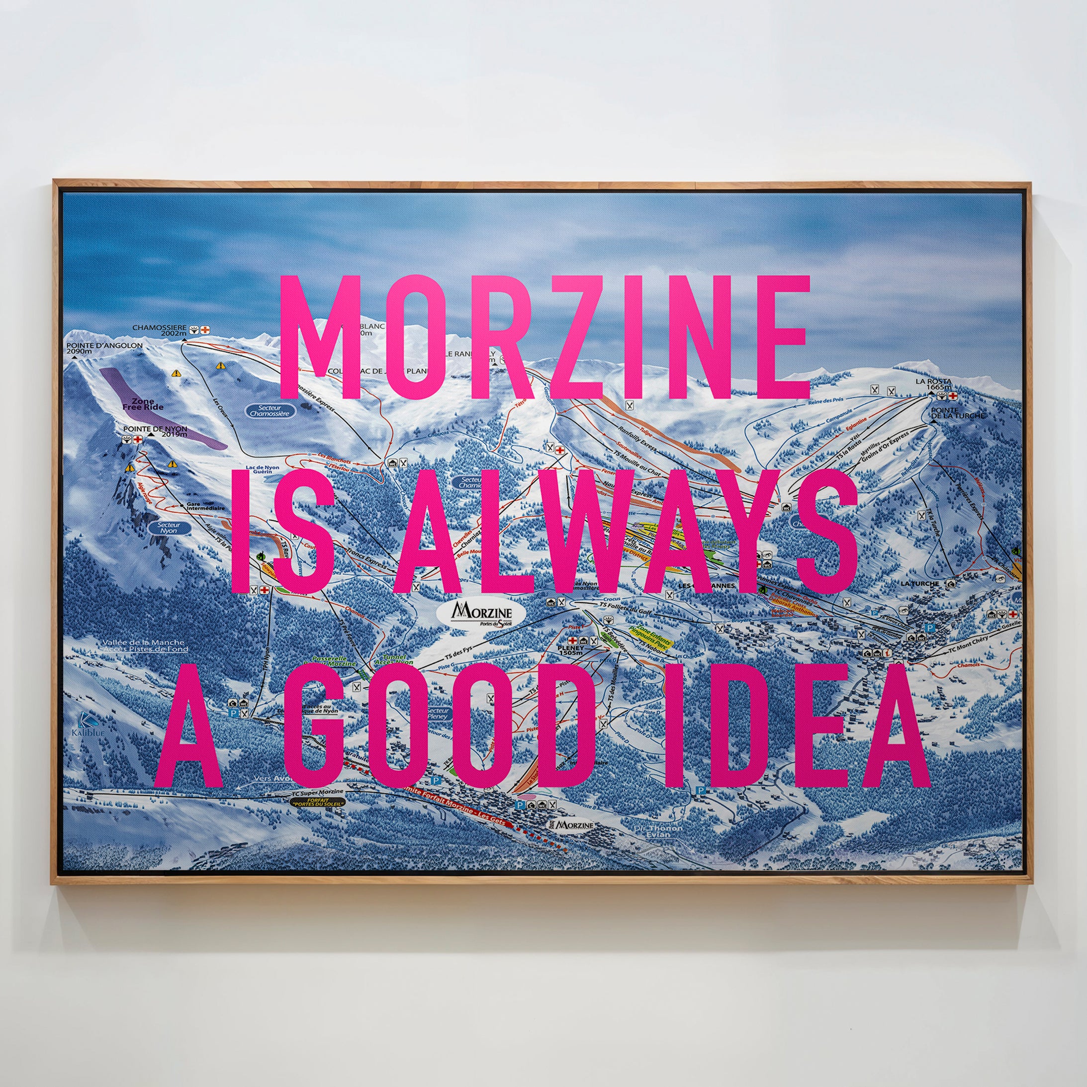 Morzine Retro Pop Art Map Print (Landscape)