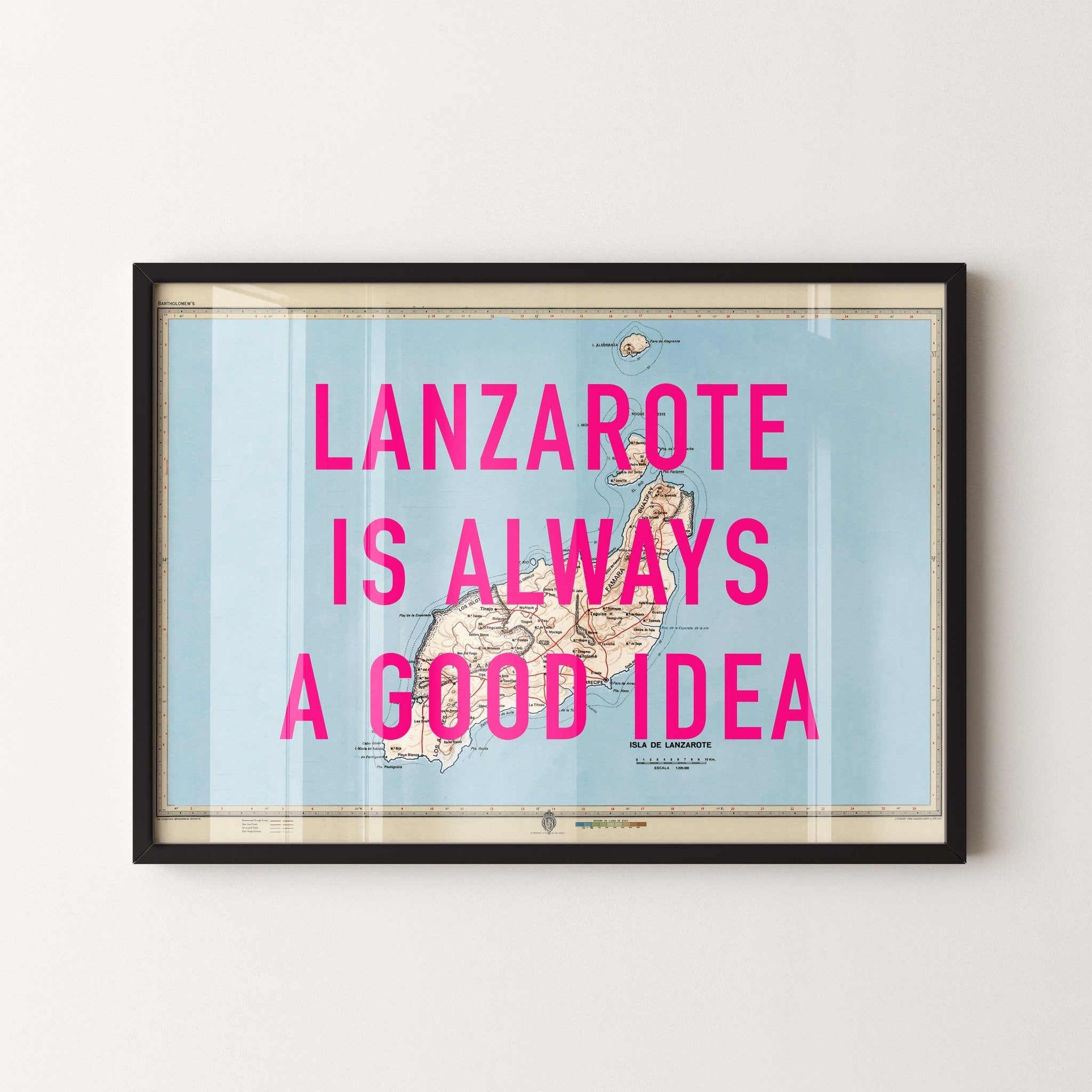 Lanzarote Retro Pop Art Map Print - Magic Posters