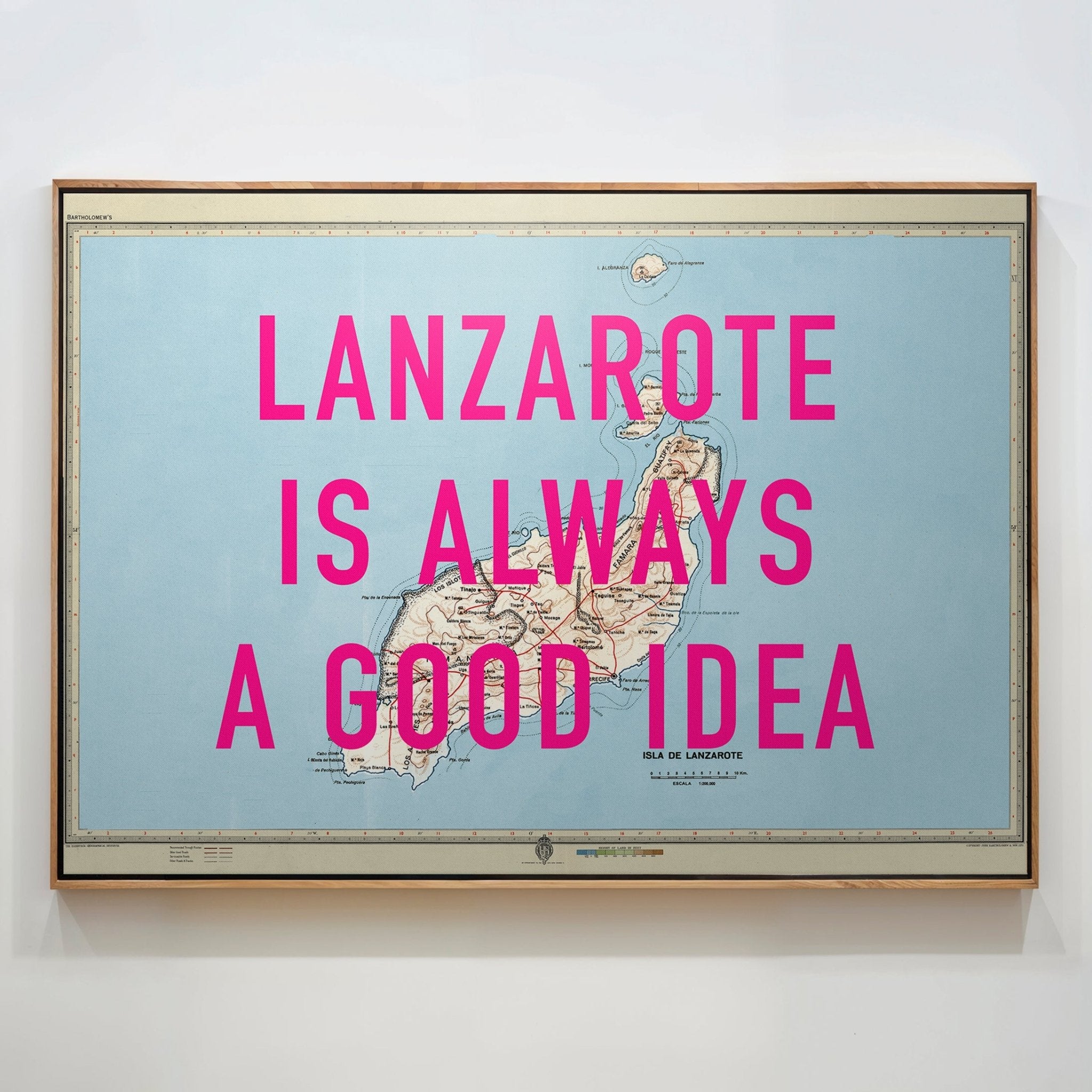 Lanzarote Retro Pop Art Map Print (Landscape) - Magic Posters