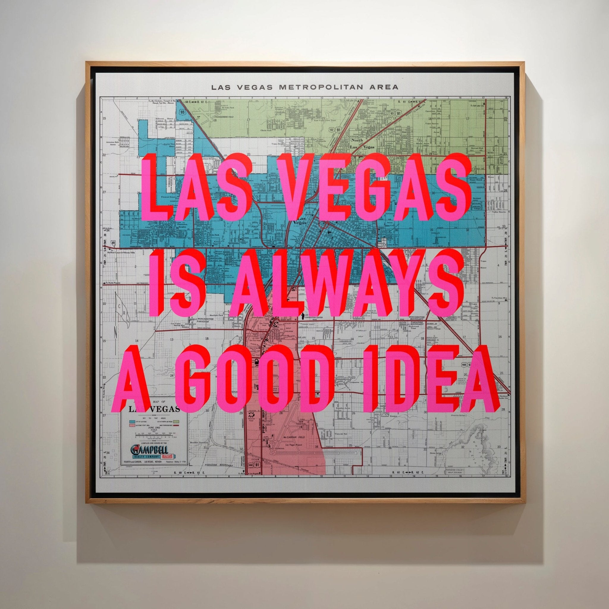 Las Vegas Retro Pop Art Map Print - Magic Posters