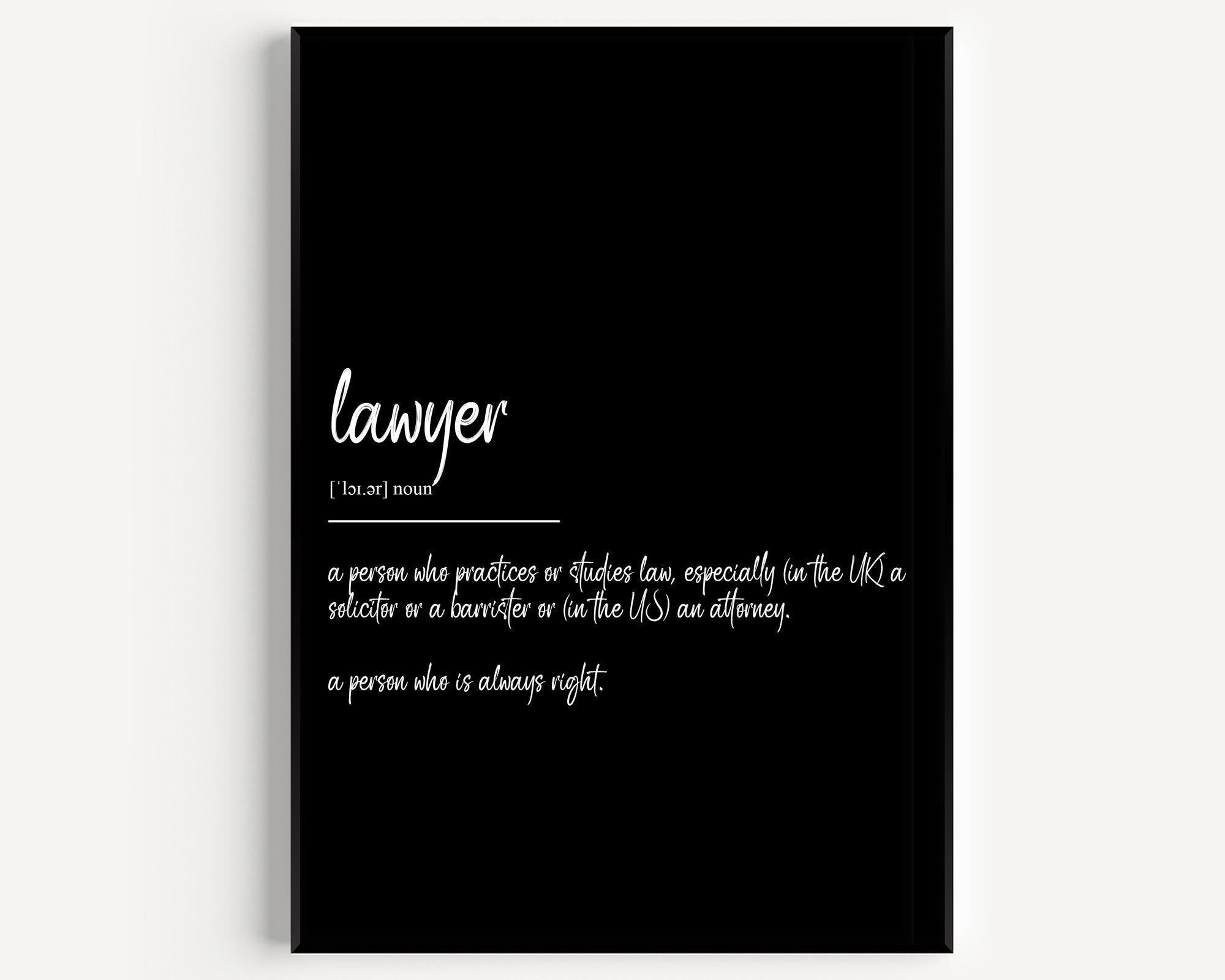 Lawyer Definition Print - Magic Posters