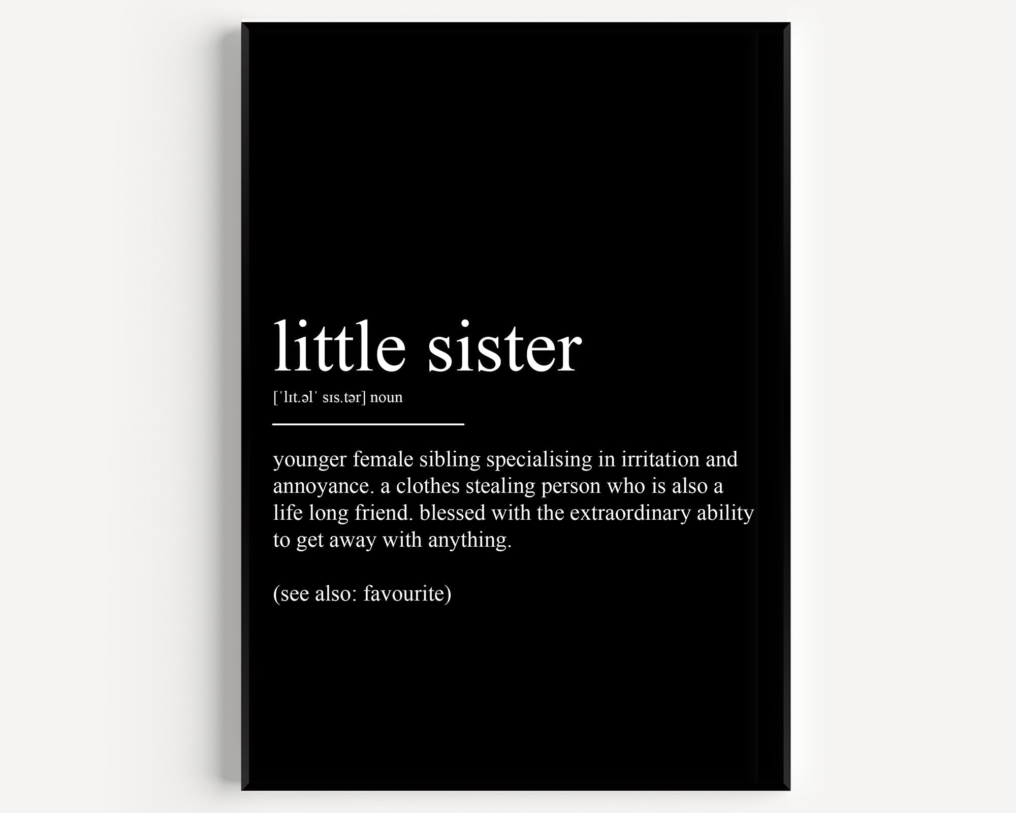 Little Sister Definition Print - Version 2 - Magic Posters