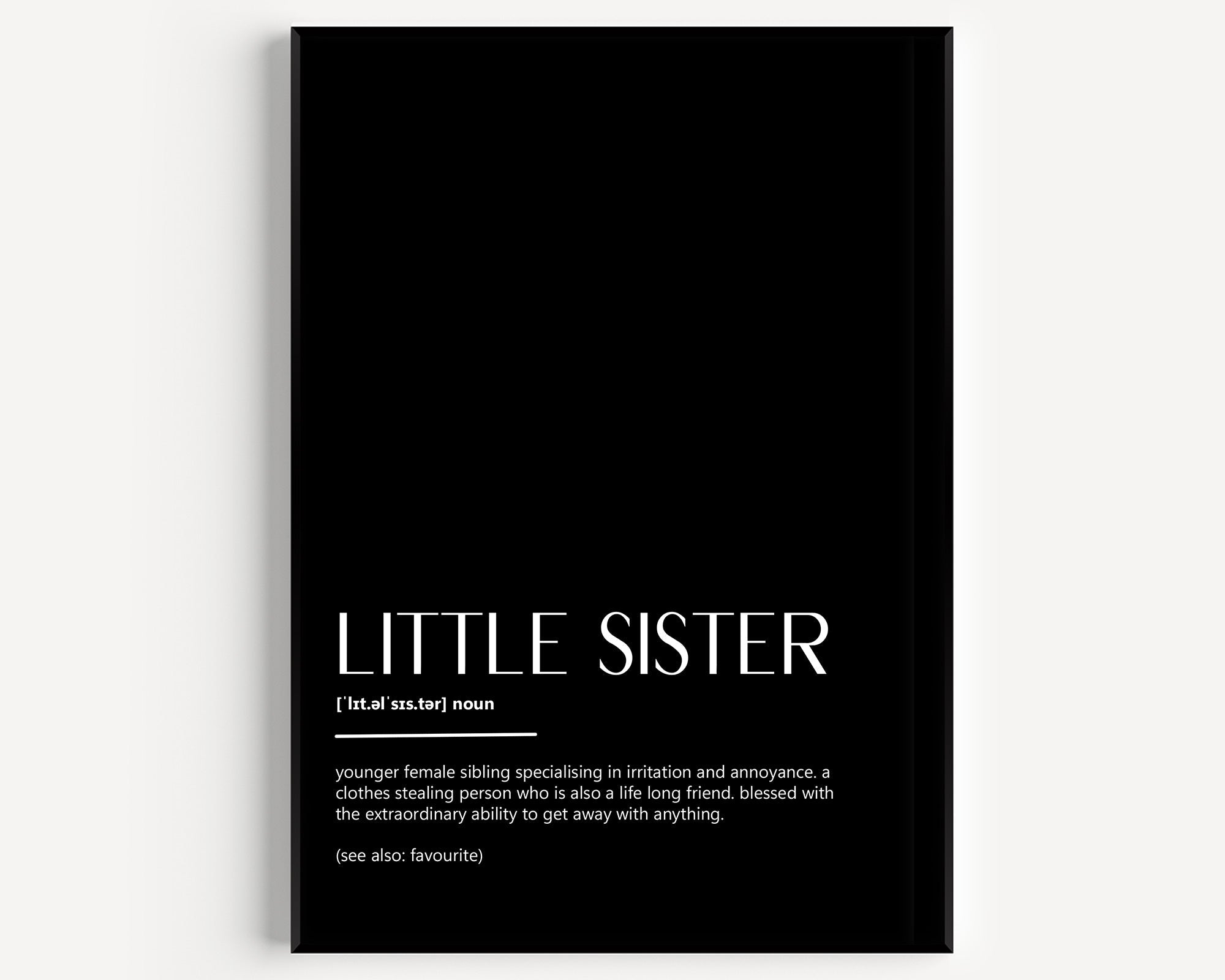 Little Sister Definition Print - Version 2 - Magic Posters