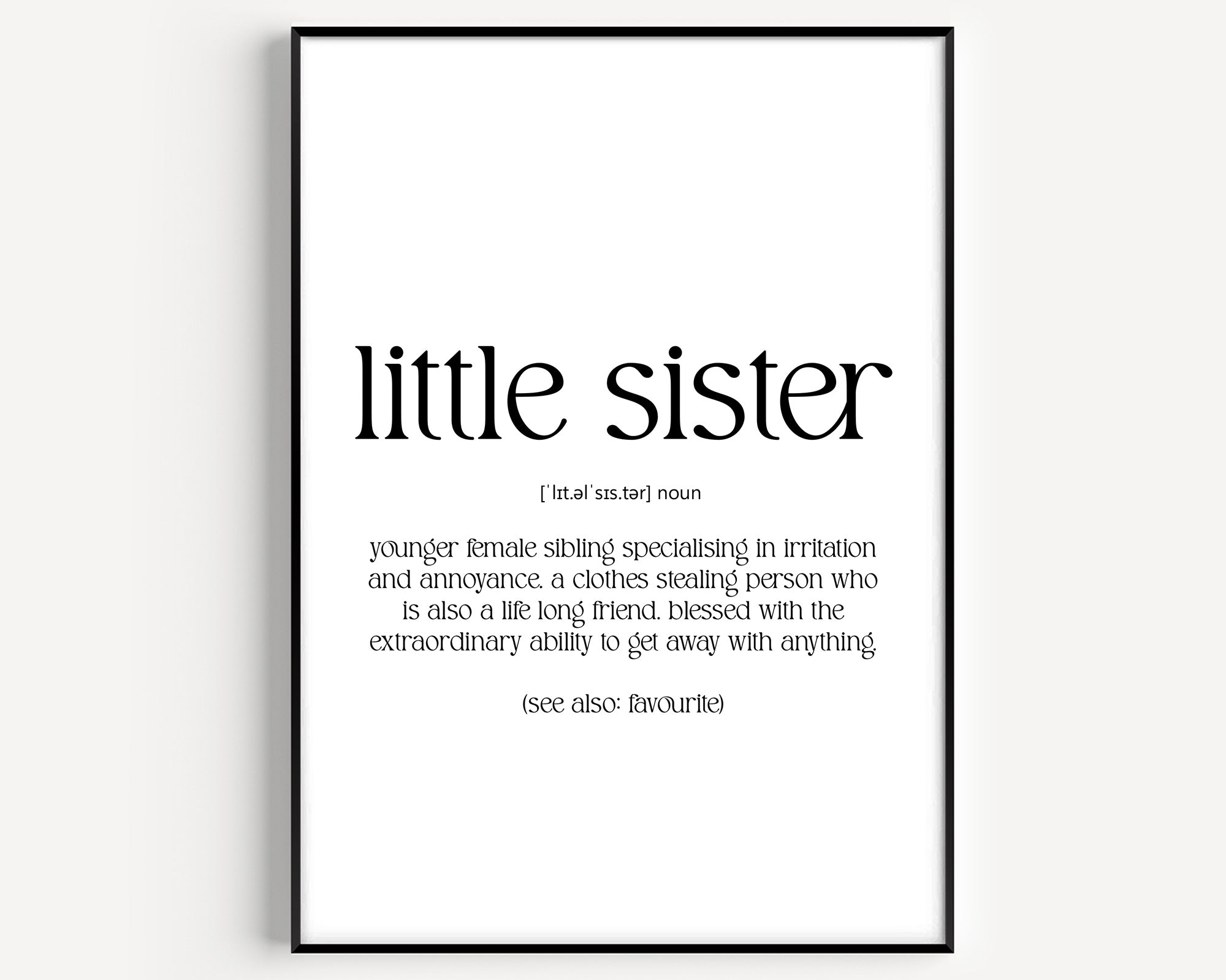 Little Sister Definition Print - Version 2 - Magic Posters
