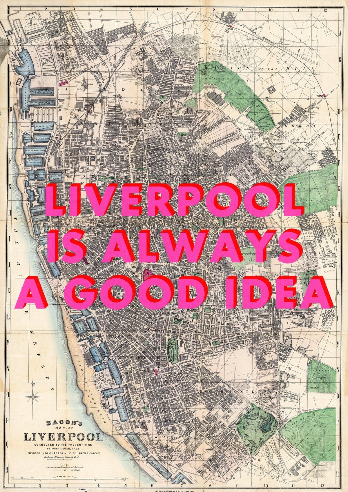 Liverpool Retro Pop Art Map Print