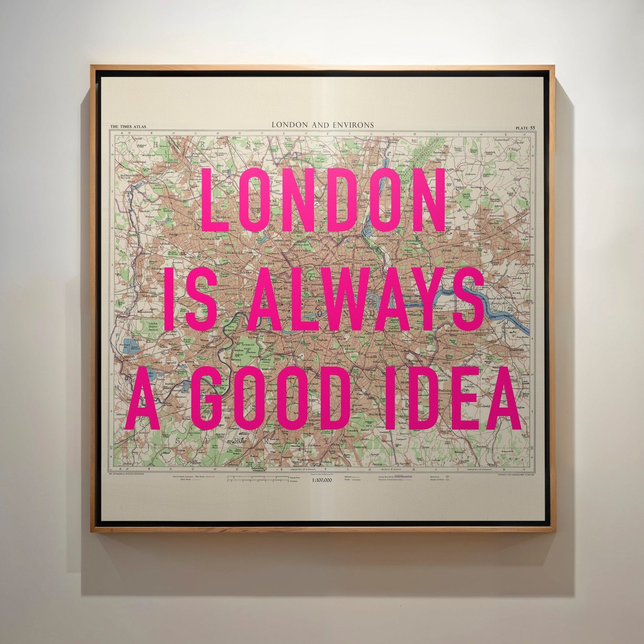 London Retro Pop Art Map Print - Magic Posters