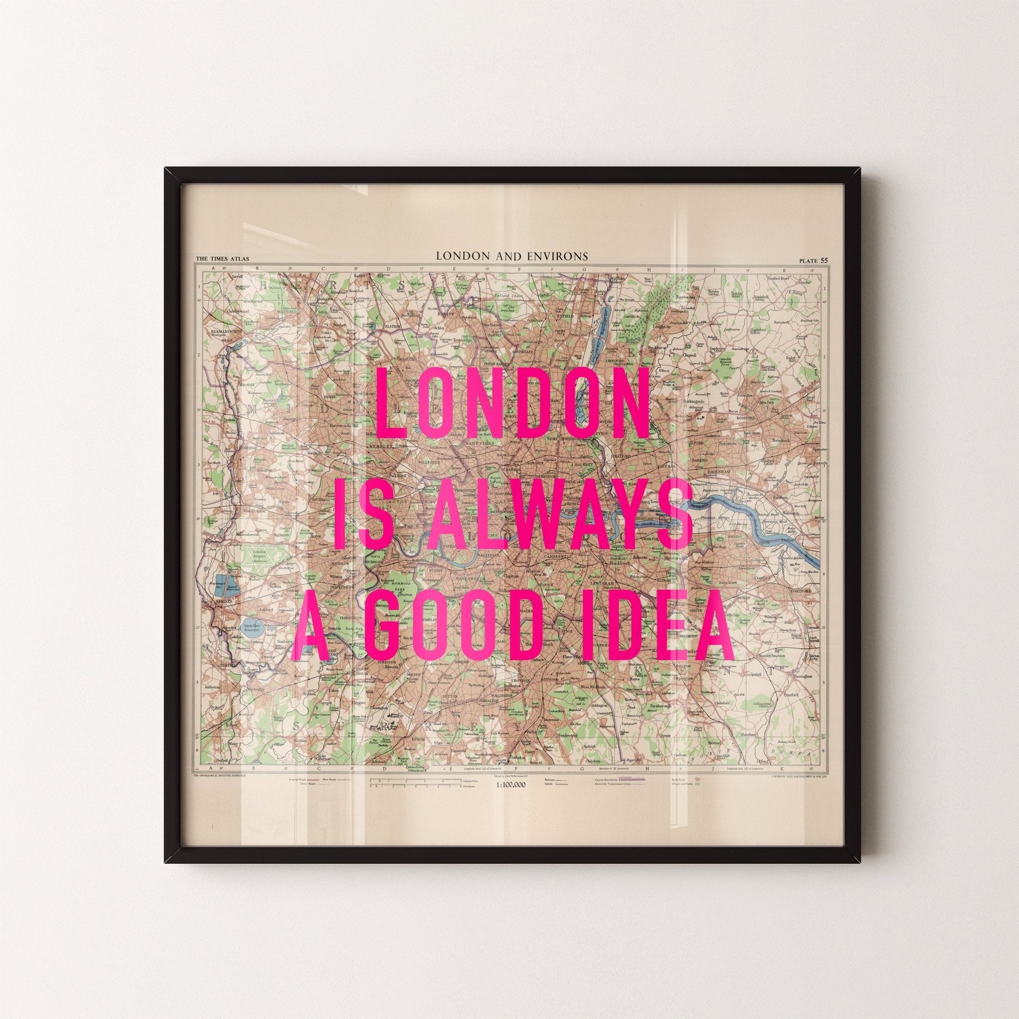 London Retro Pop Art Map Print - Magic Posters