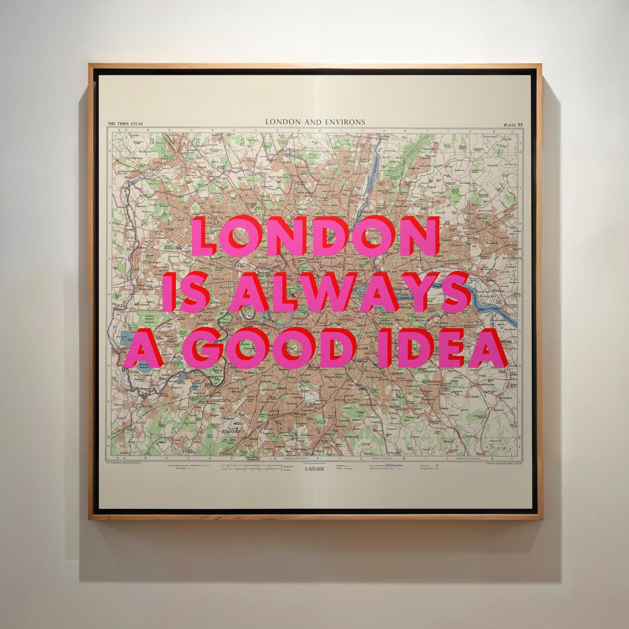 London Retro Pop Art Map Print - Magic Posters