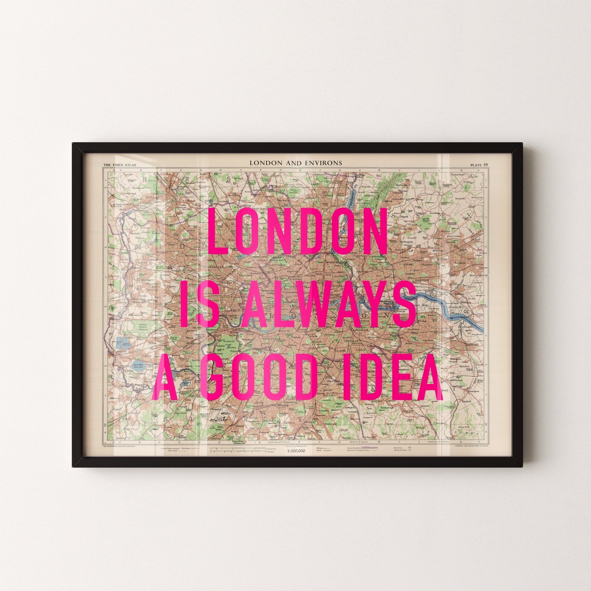 London Retro Pop Art Map Print - Magic Posters