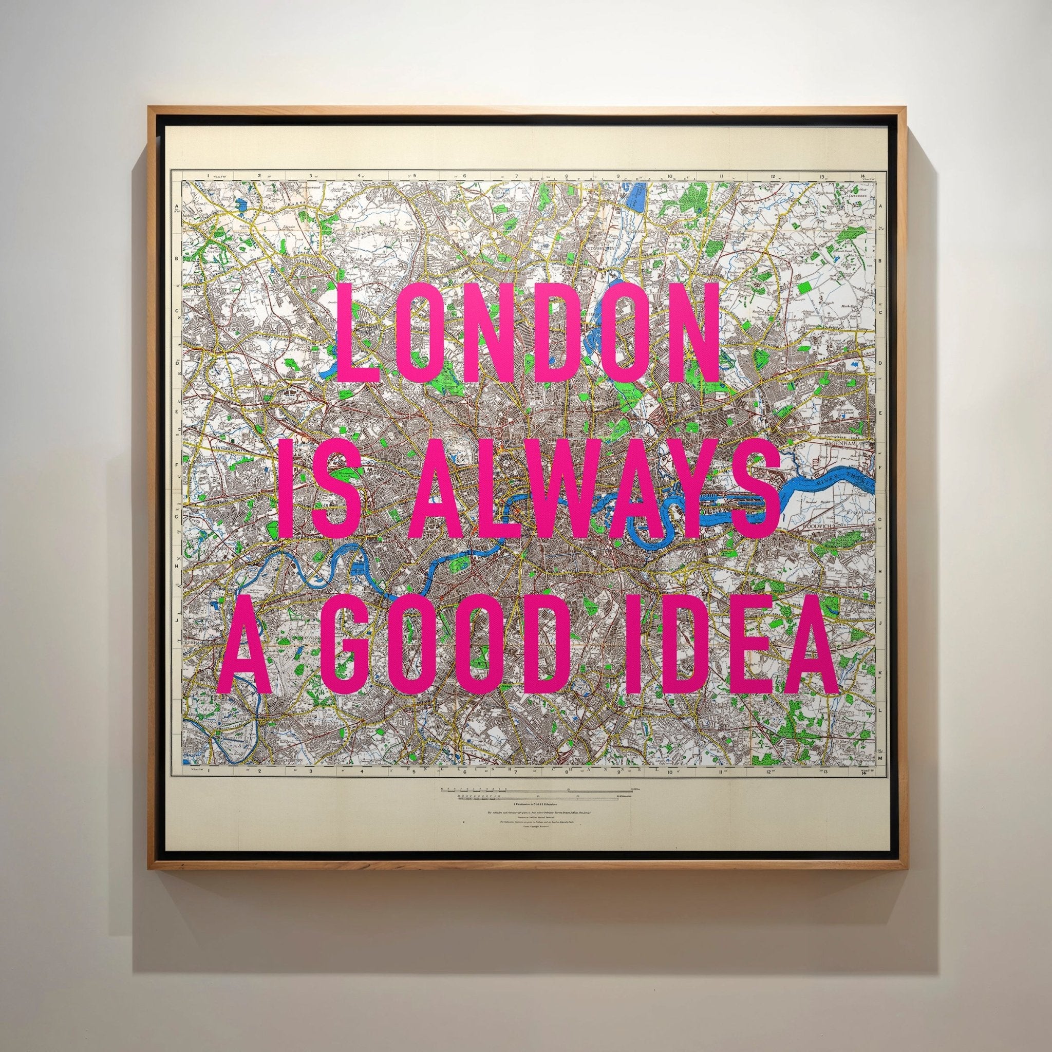 London Retro Pop Art Map Print (square v2) - Magic Posters
