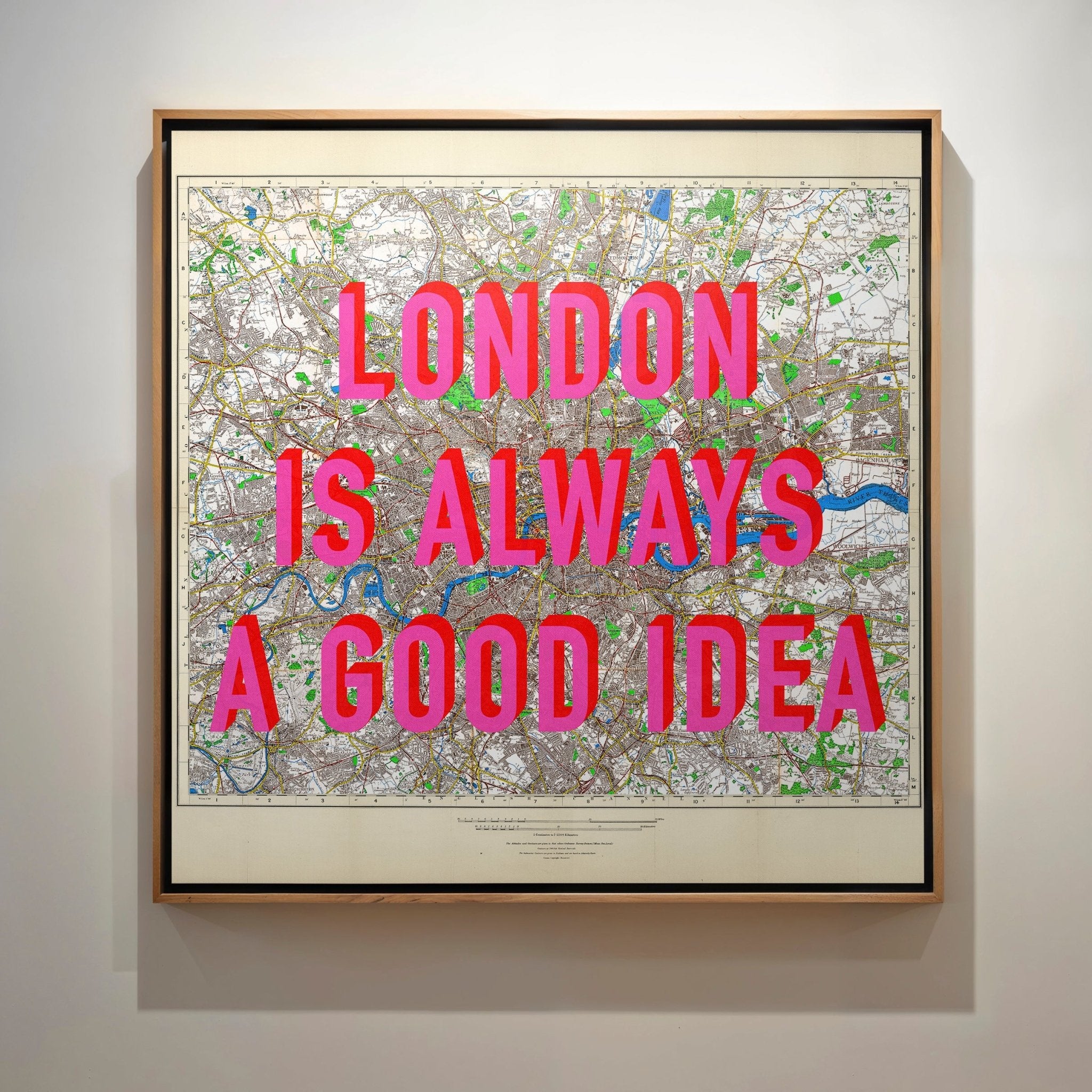 London Retro Pop Art Map Print (square v2) - Magic Posters