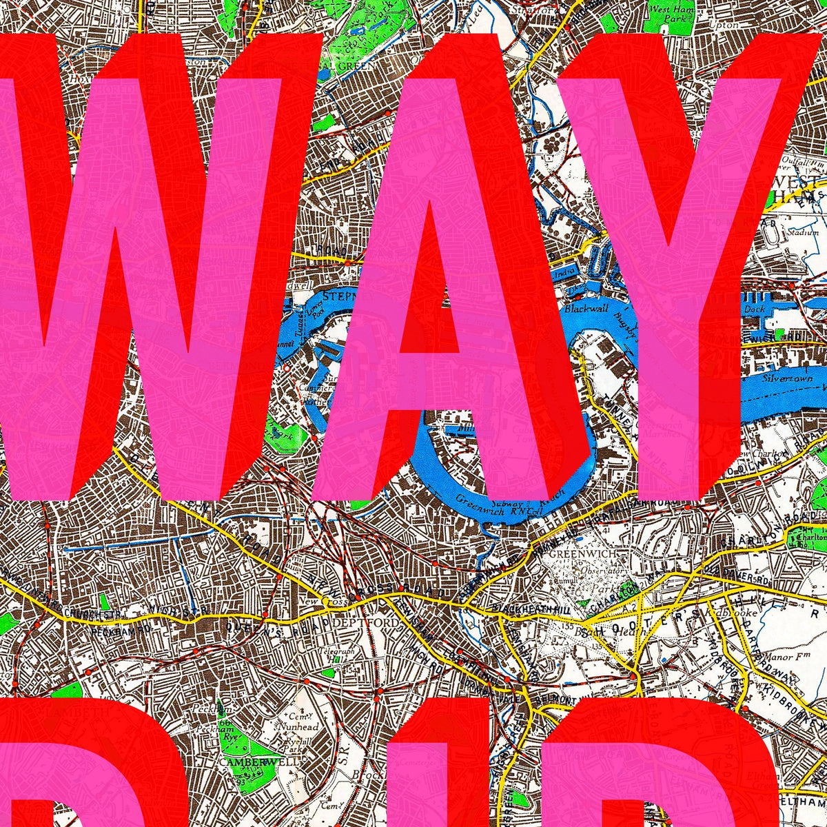 London Retro Pop Art Map Print (square v2)