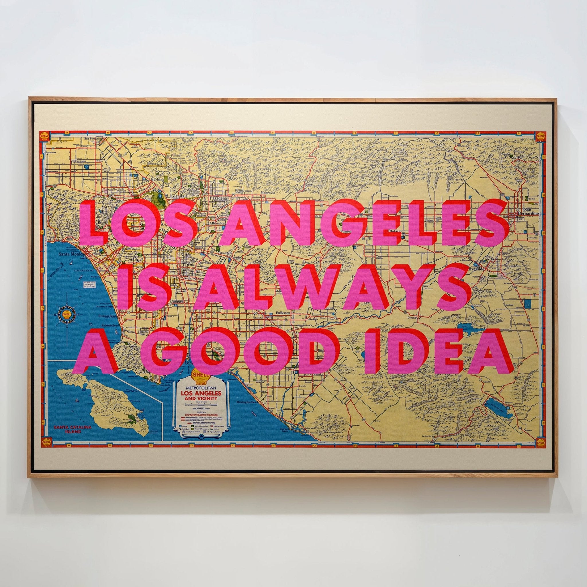 Los Angeles California Retro Pop Art Map Print (landscape) - Magic Posters