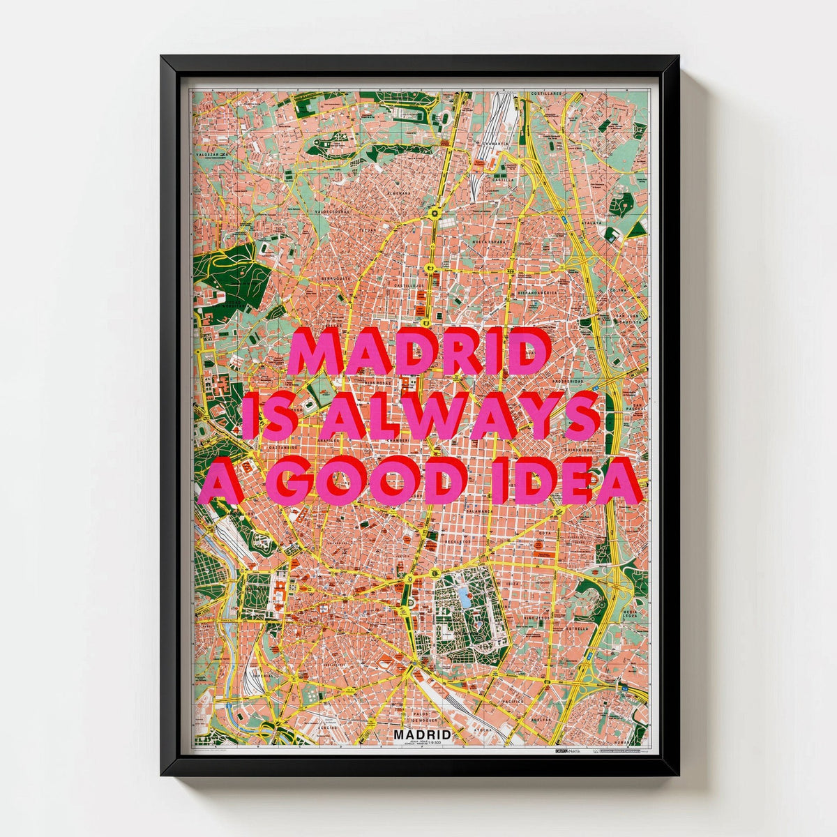 Madrid Retro Pop Art Map Print (portrait) - Magic Posters