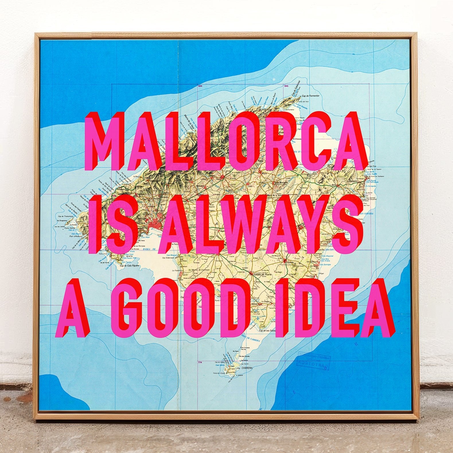 Mallorca Retro Pop Art Map Print - Magic Posters