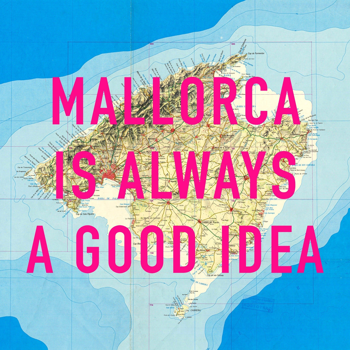 Mallorca Retro Pop Art Map Print