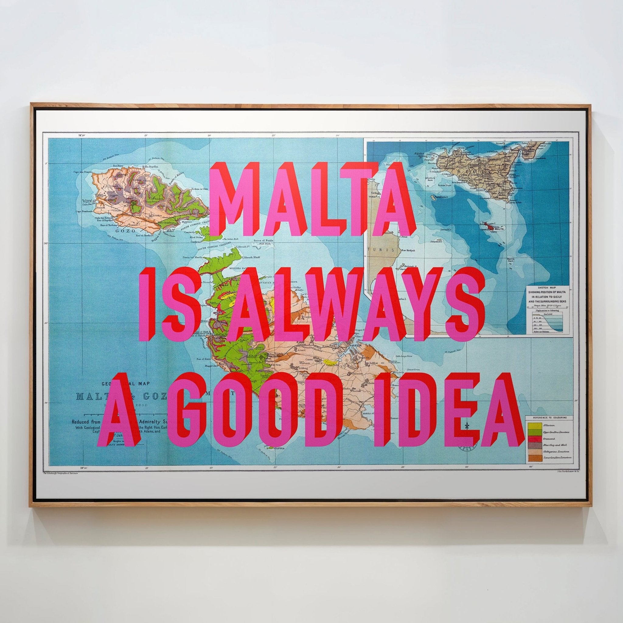 Malta Retro Pop Art Map Print - Magic Posters