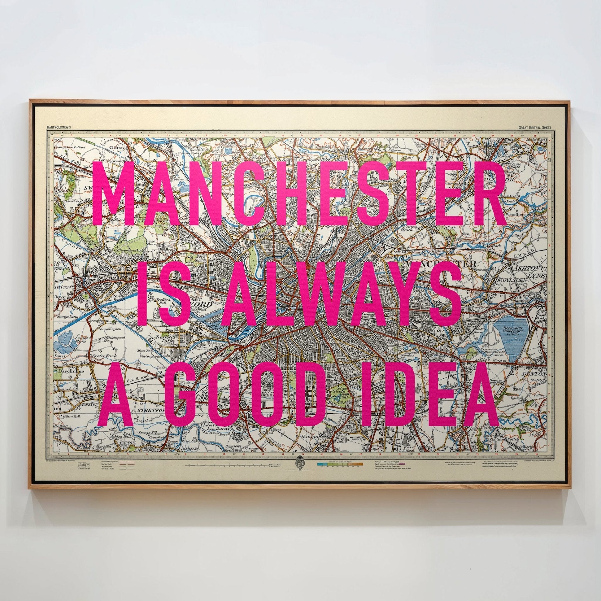 Manchester Retro Pop Art Map Print - Magic Posters