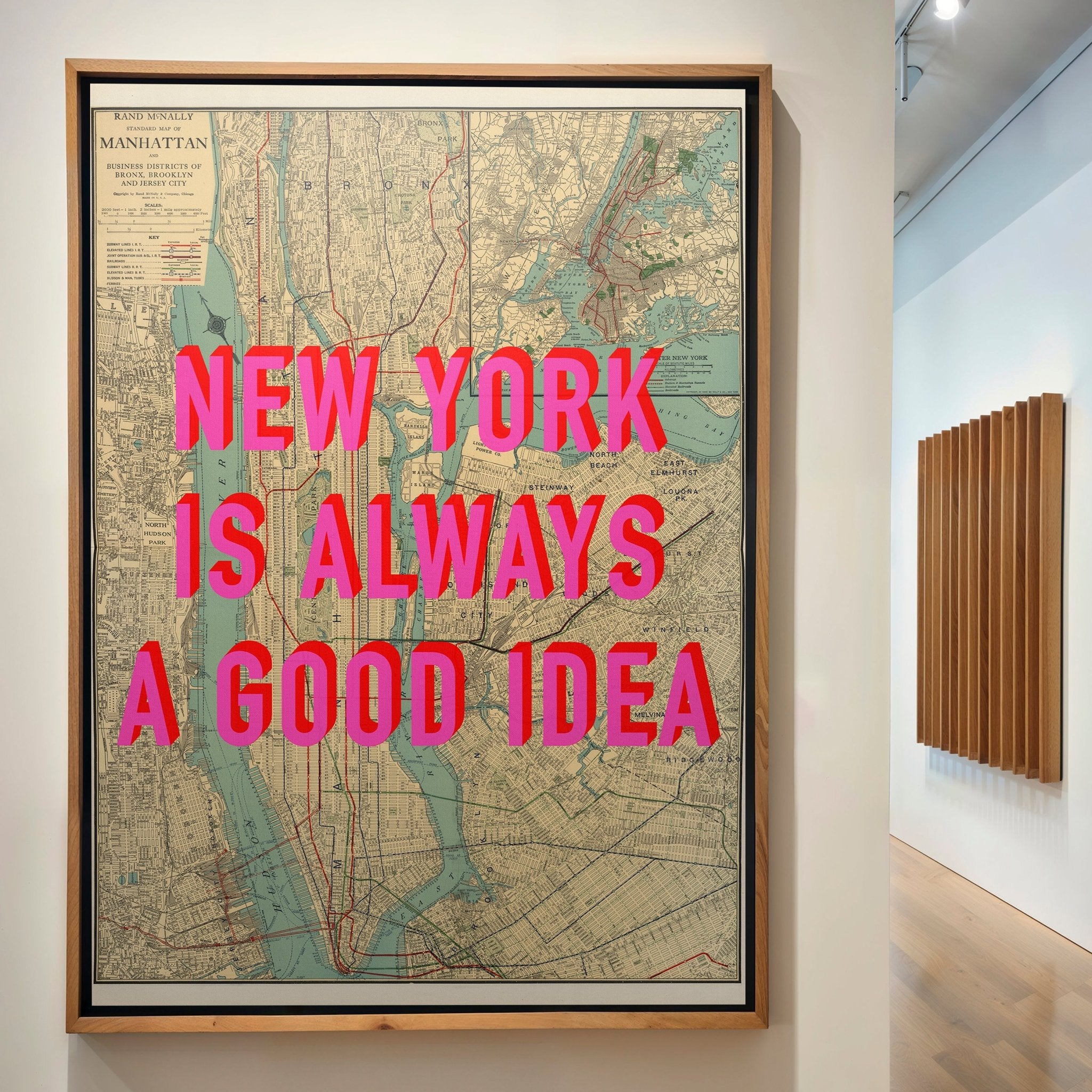 Manhattan New York Retro Pop Art Map Print - Magic Posters